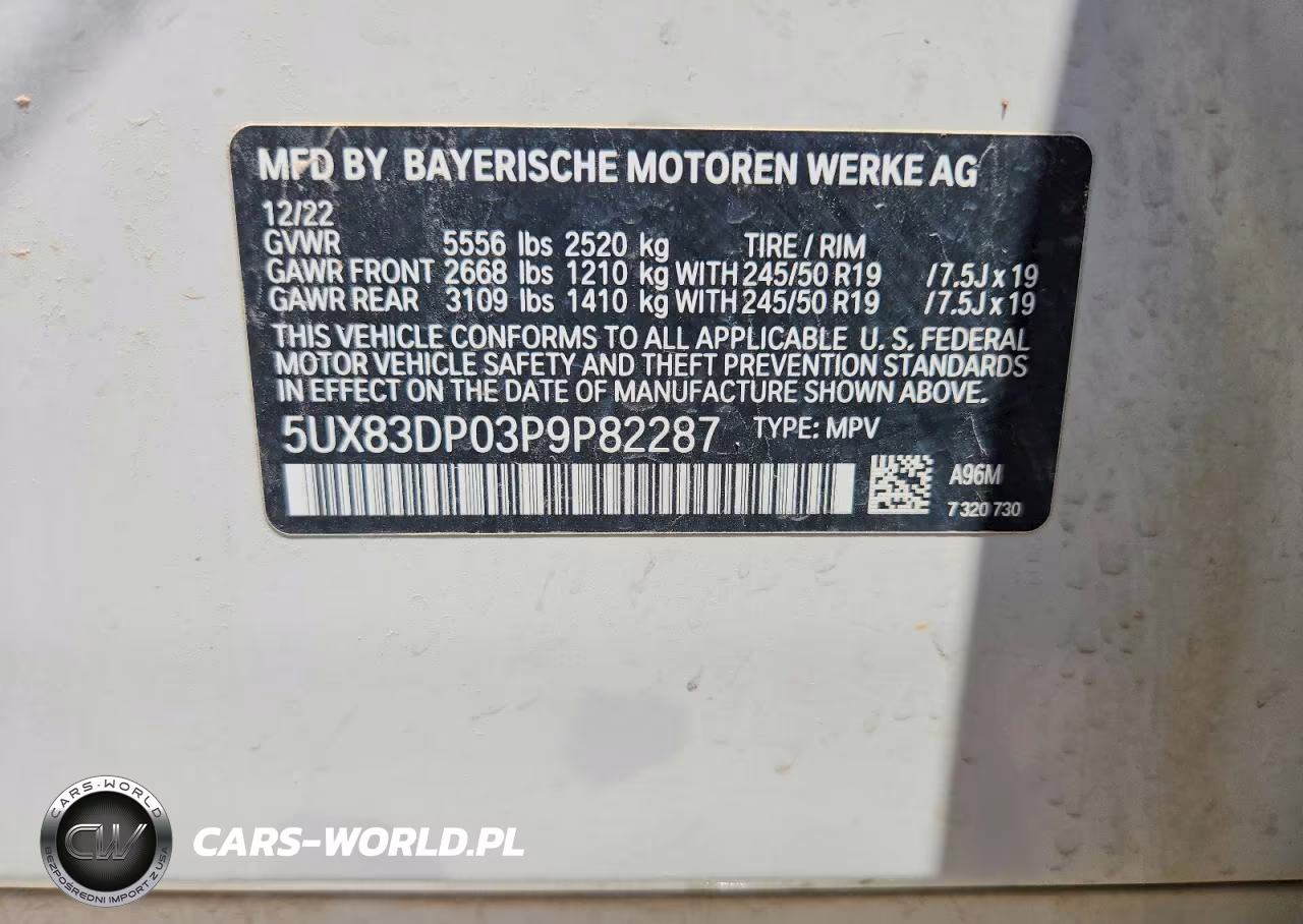 2023 BMW X3 M40I VIN:5UX83DP03P9P82287 - 13