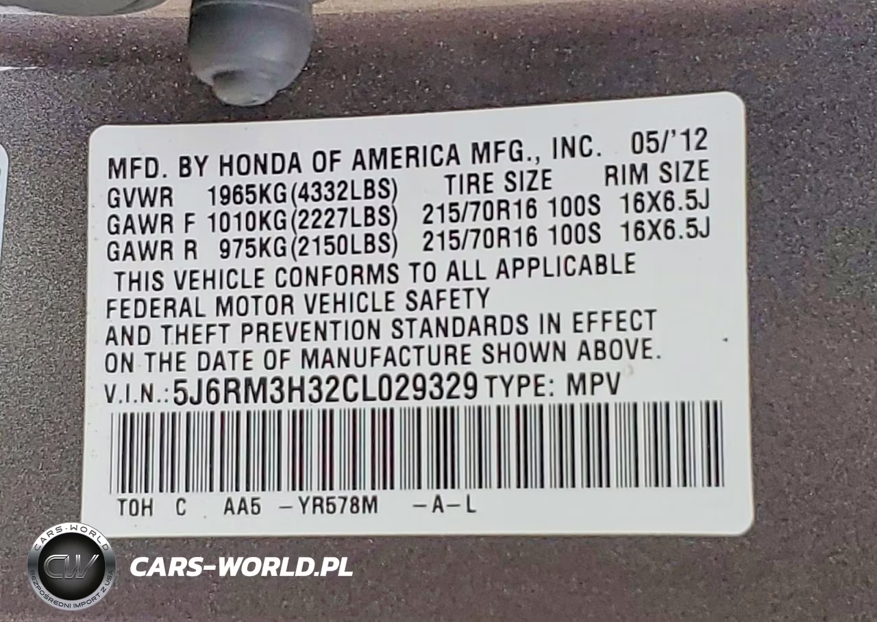 2012 Honda Cr-V Lx VIN:5J6RM3H32CL029329 - 13