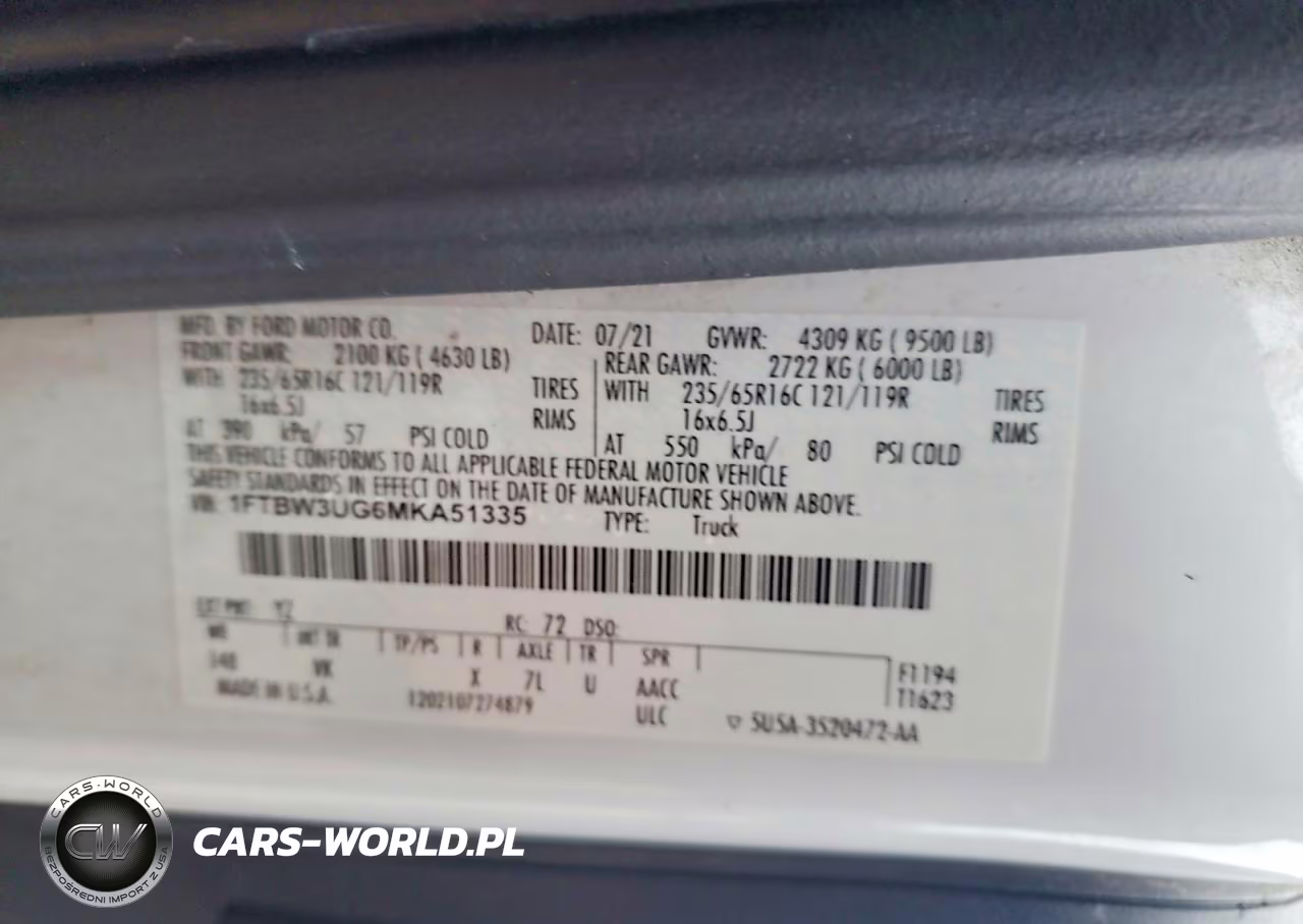 2021 Ford Transit T-350 VIN:1FTBW3UG6MKA51335 - 12
