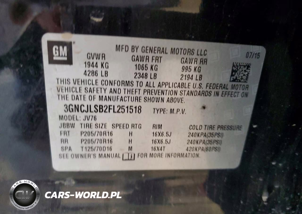 2015 Chevrolet Trax 1Lt VIN:3GNCJLSB2FL251518 - 13