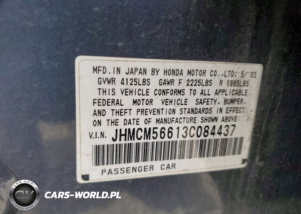 2003 Honda Accord Ex VIN:JHMCM56613C084437 - 12