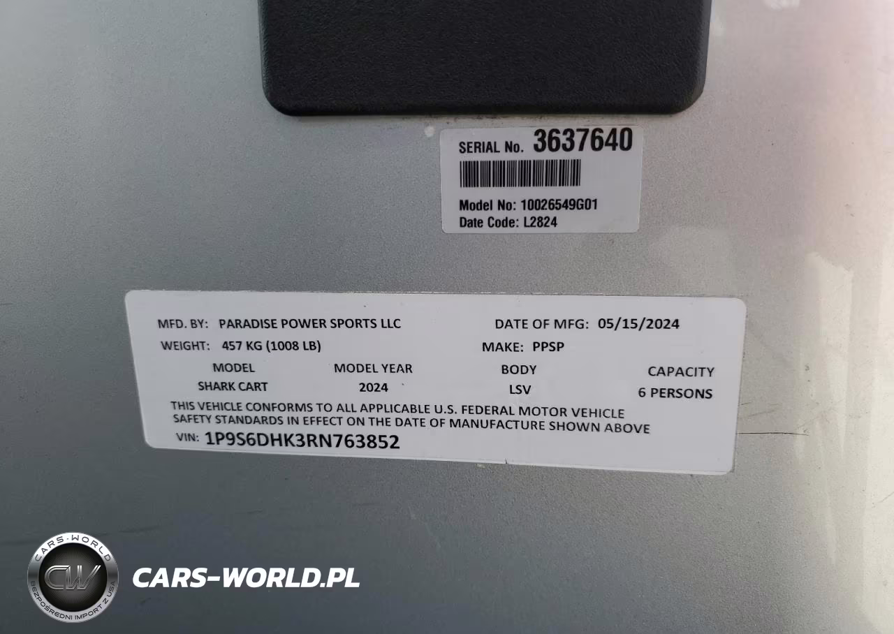 2024 Ezgo Golf Cart VIN:1P9S6DHK3RN763852 - 10