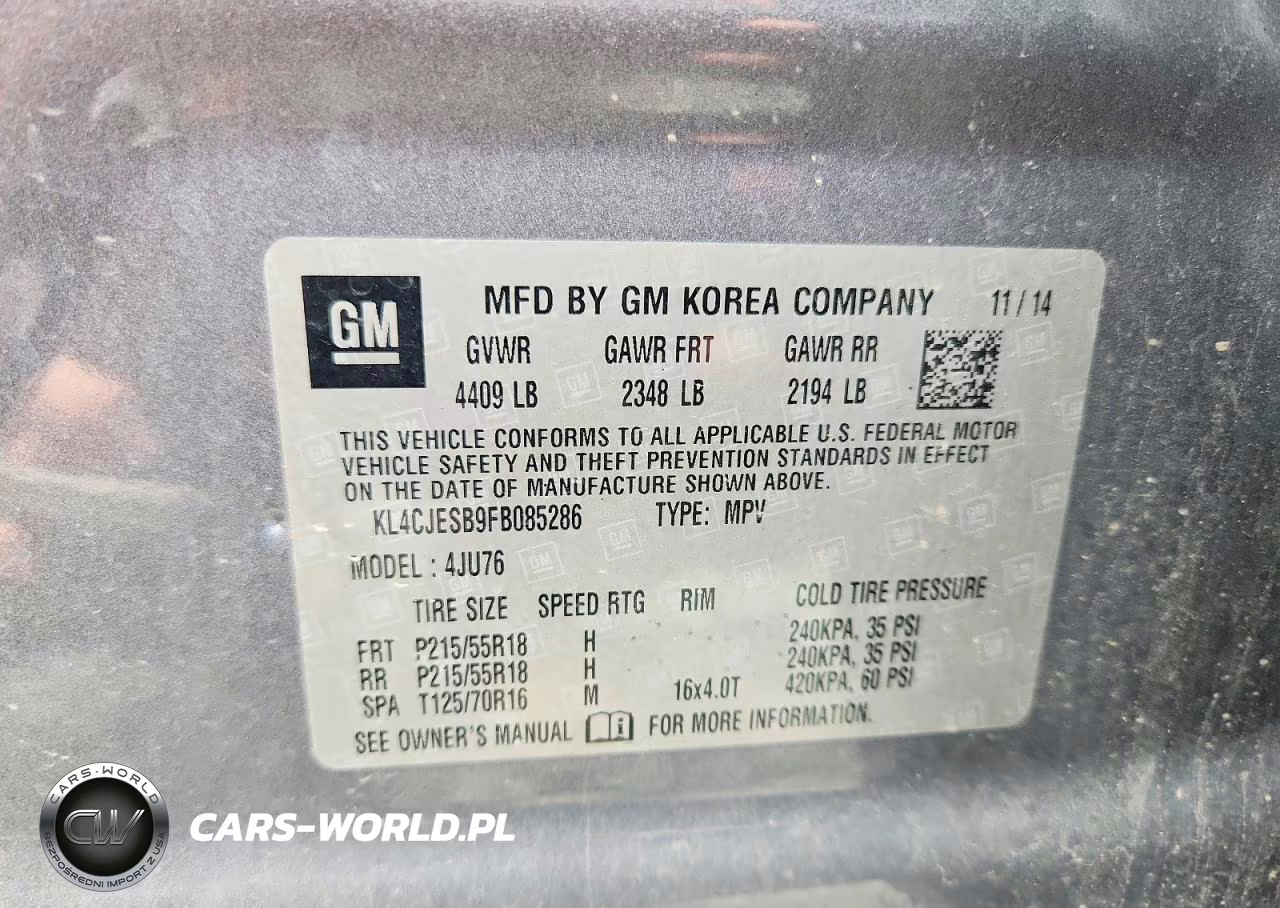 2015 Buick Encore VIN:KL4CJESB9FB085286 - 14