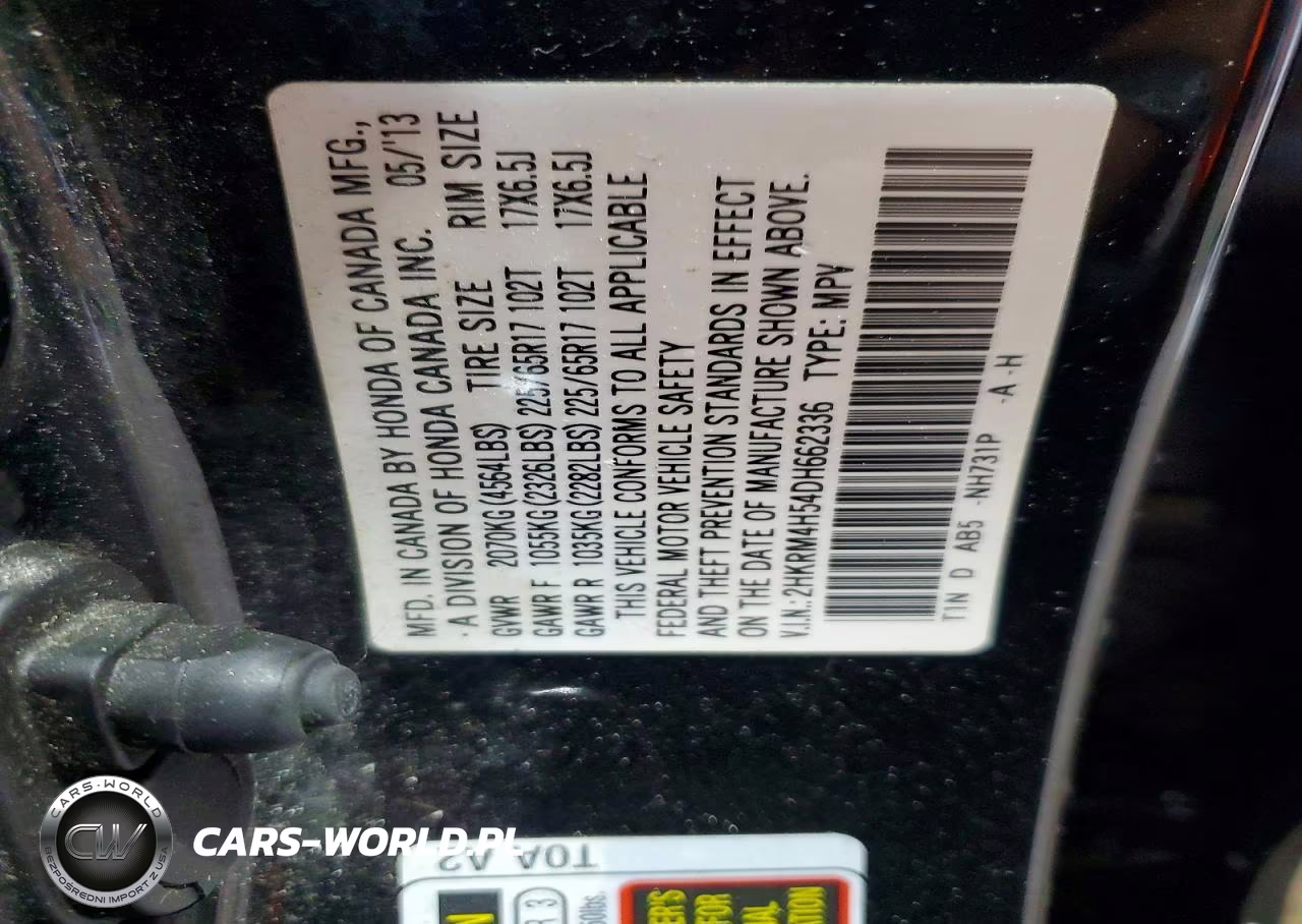 2013 Honda Cr-V Ex VIN:2HKRM4H54DH662336 - 13