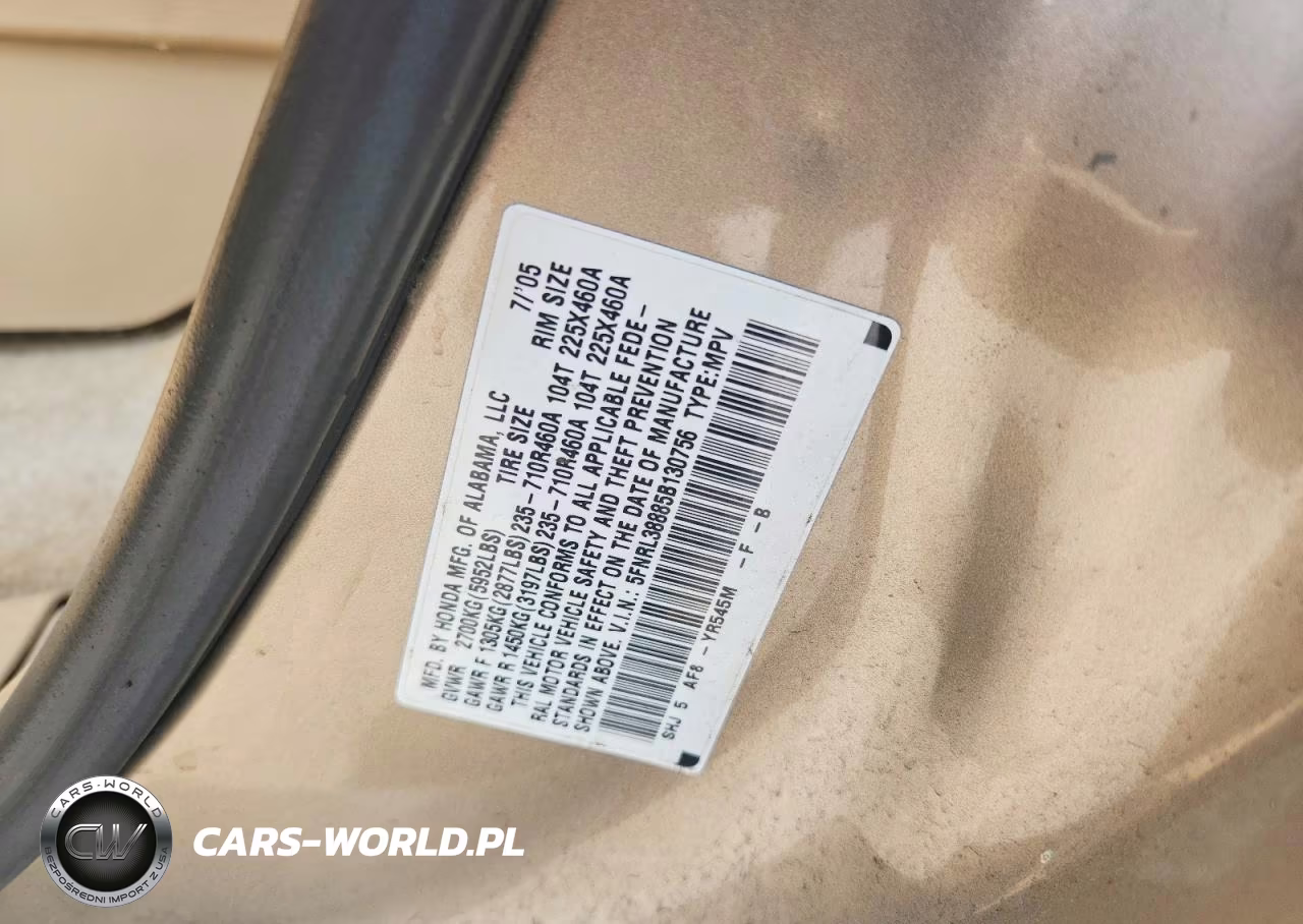 2005 Honda Odyssey Touring VIN:5FNRL38885B130756 - 13