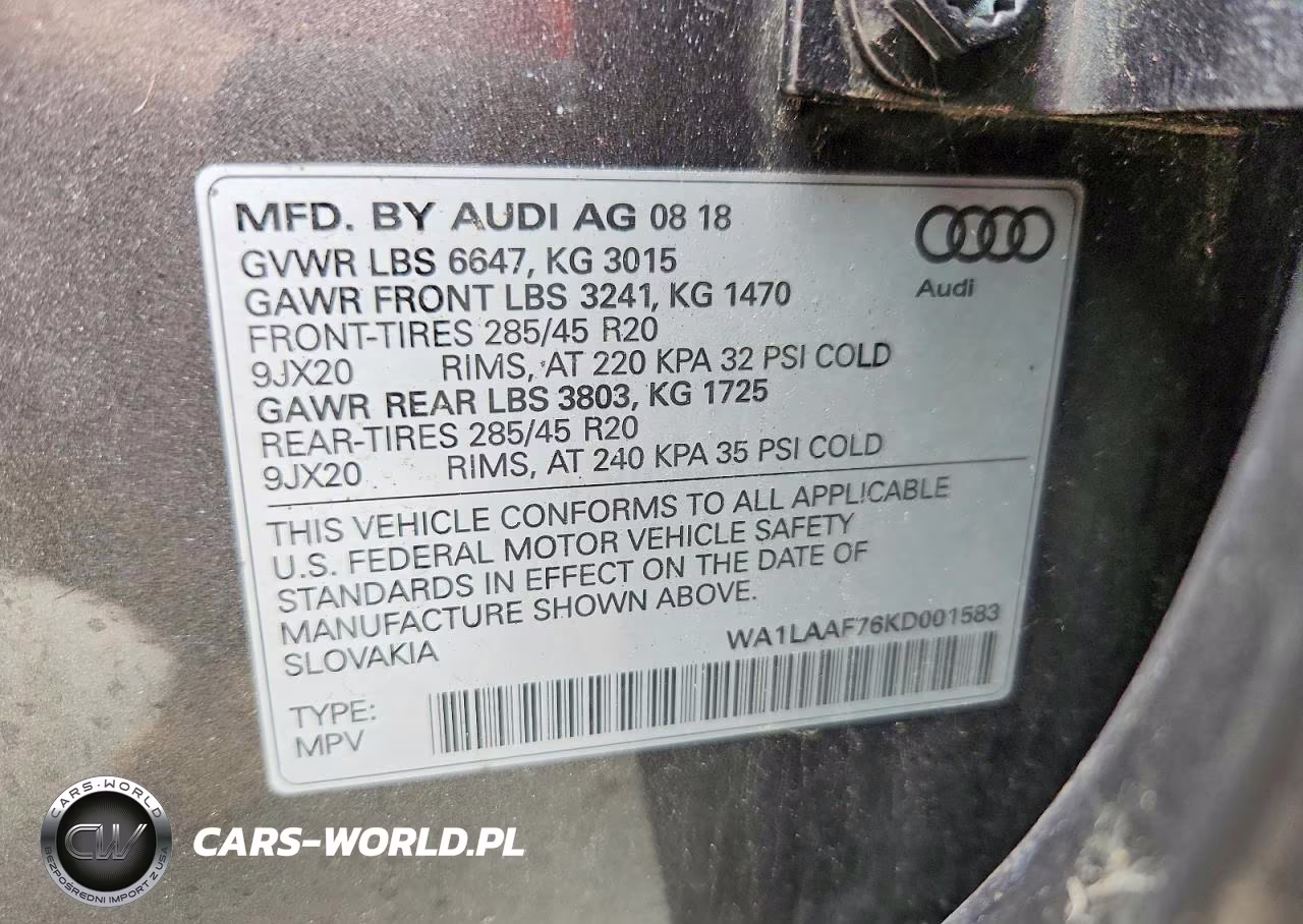 2019 Audi Q7 Premium Plus VIN:WA1LAAF76KD001583 - 13