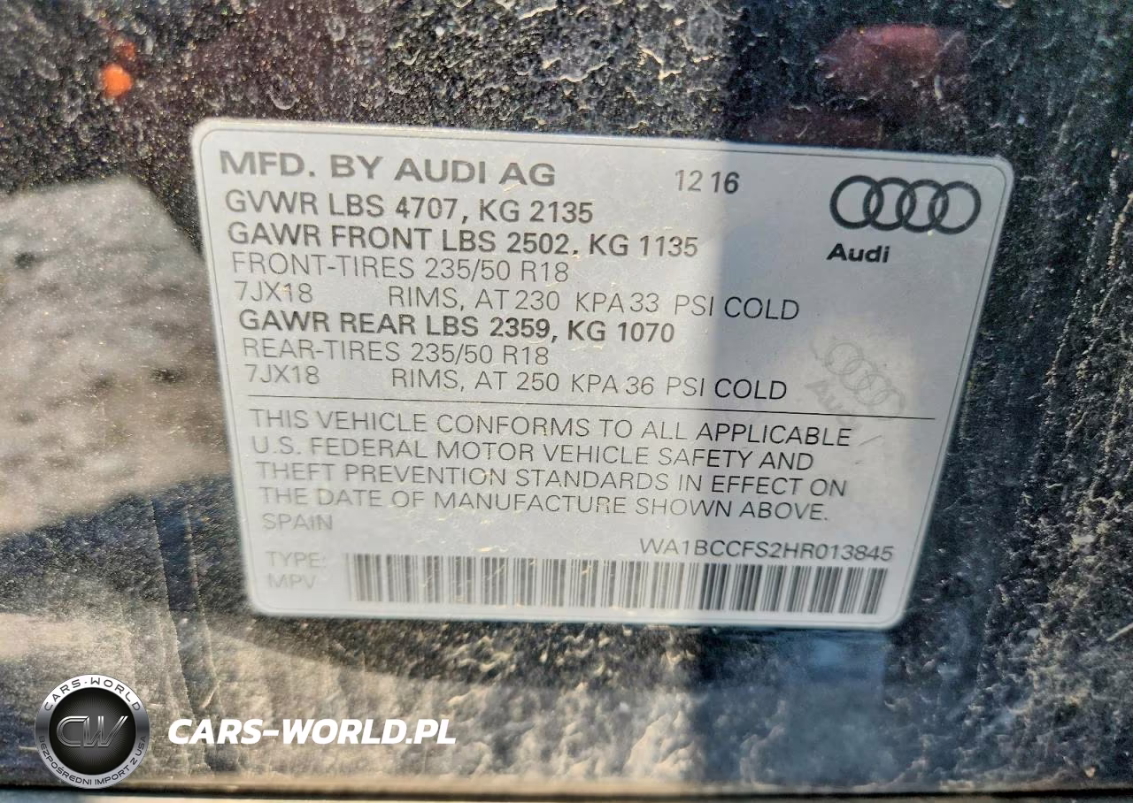 2017 Audi Q3 Premium VIN:WA1BCCFS2HR013845 - 13