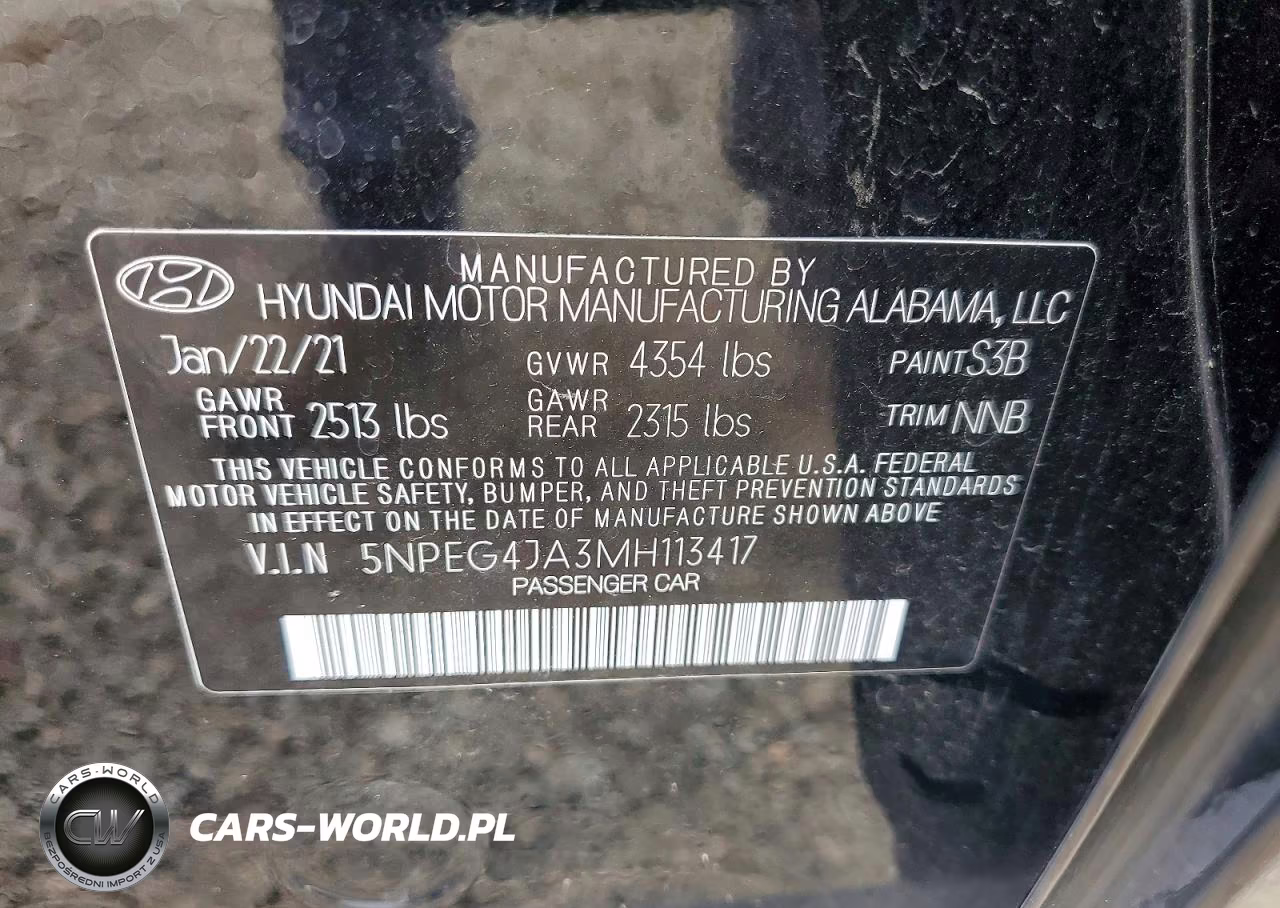 2021 Hyundai Sonata Se VIN:5NPEG4JA3MH113417 - 13