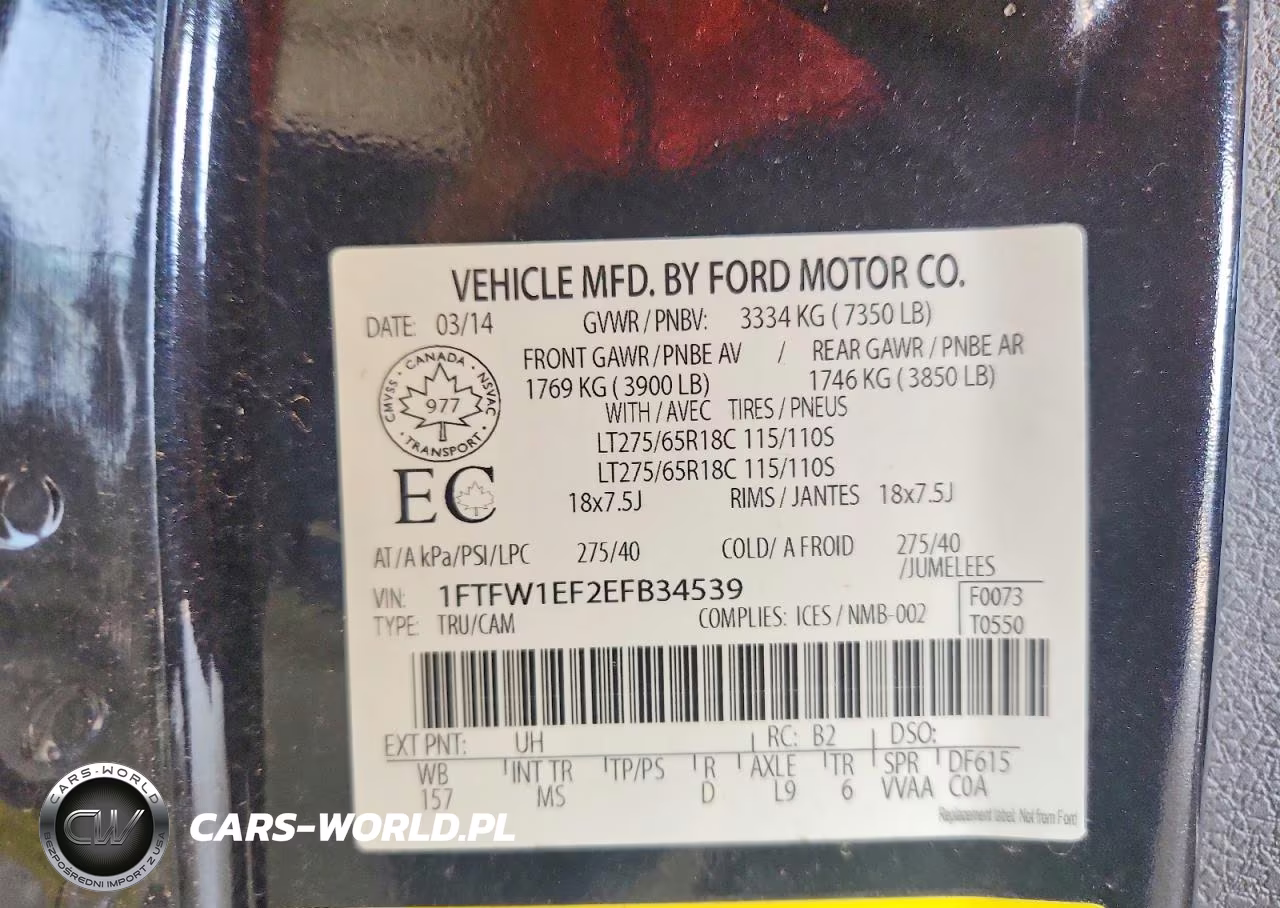 2014 Ford F150 VIN:1FTFW1EF2EFB34539 - 12