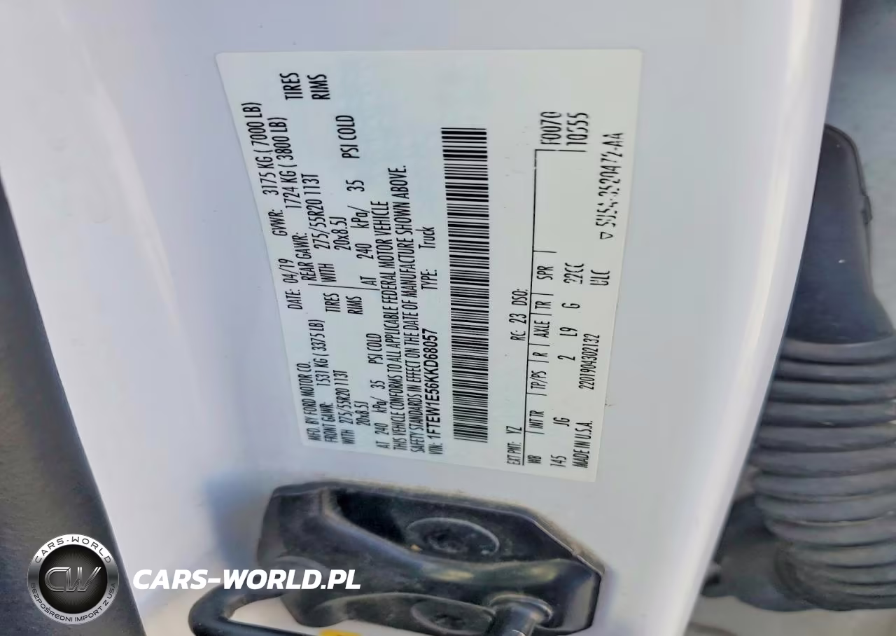 2019 Ford F150 Supercrew VIN:1FTEW1E56KKD68057 - 12