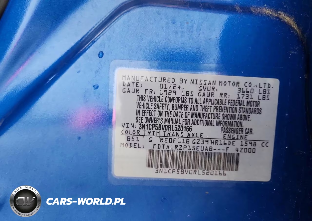 2024 Nissan Kicks S VIN:3N1CP5BV0RL520166 - 13