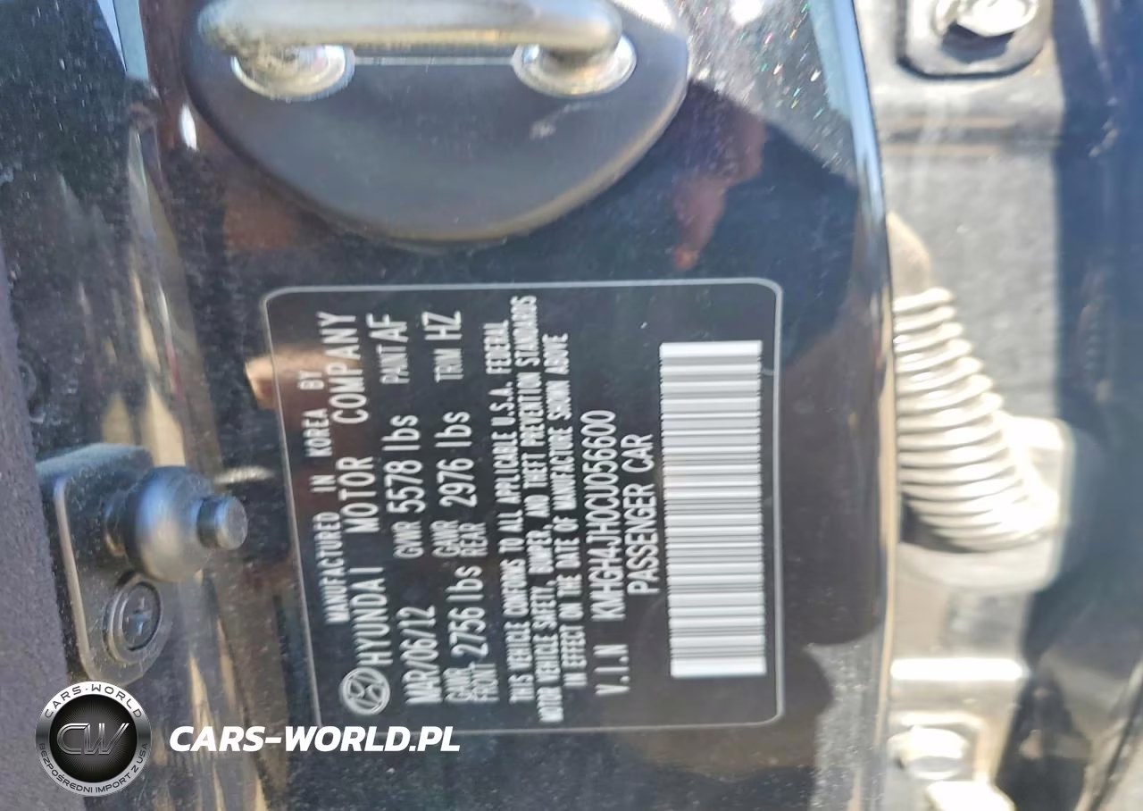 2012 Hyundai Equus Signature VIN:KMHGH4JH0CU056600 - 12