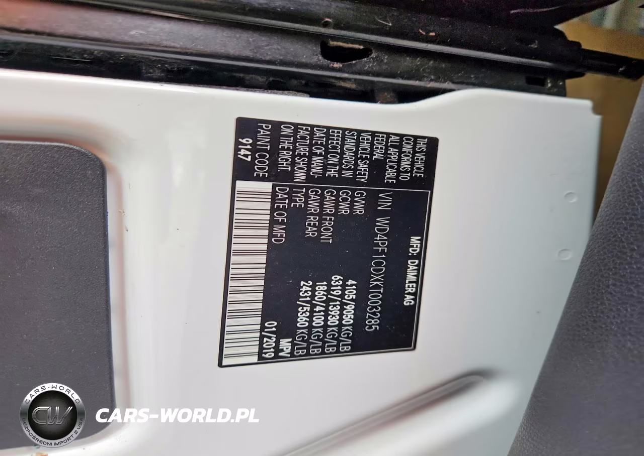 2019 Mercedes-Benz Sprinter 2500-3500 VIN:WD4PF1CDXKT003285 - 13