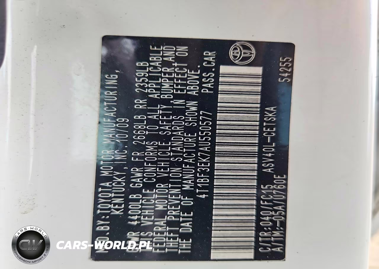 2010 Toyota Camry Se VIN:4T1BF3EK7AU550577 - 12