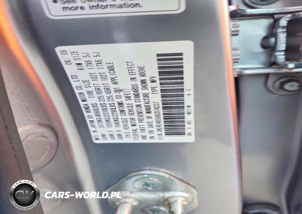 2008 Honda Cr-V Ex VIN:JHLRE48508C074337 - 13