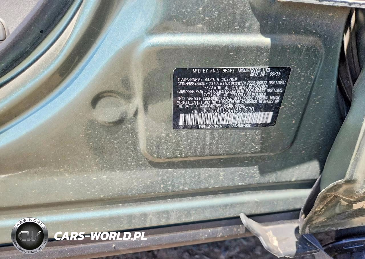 2016 Subaru Forester 2.5I Premium VIN:JF2SJAFC5GH452620 - 14