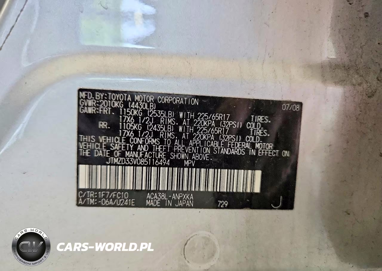2008 Toyota Rav4 Base VIN:JTMZD33V085116494 - 13
