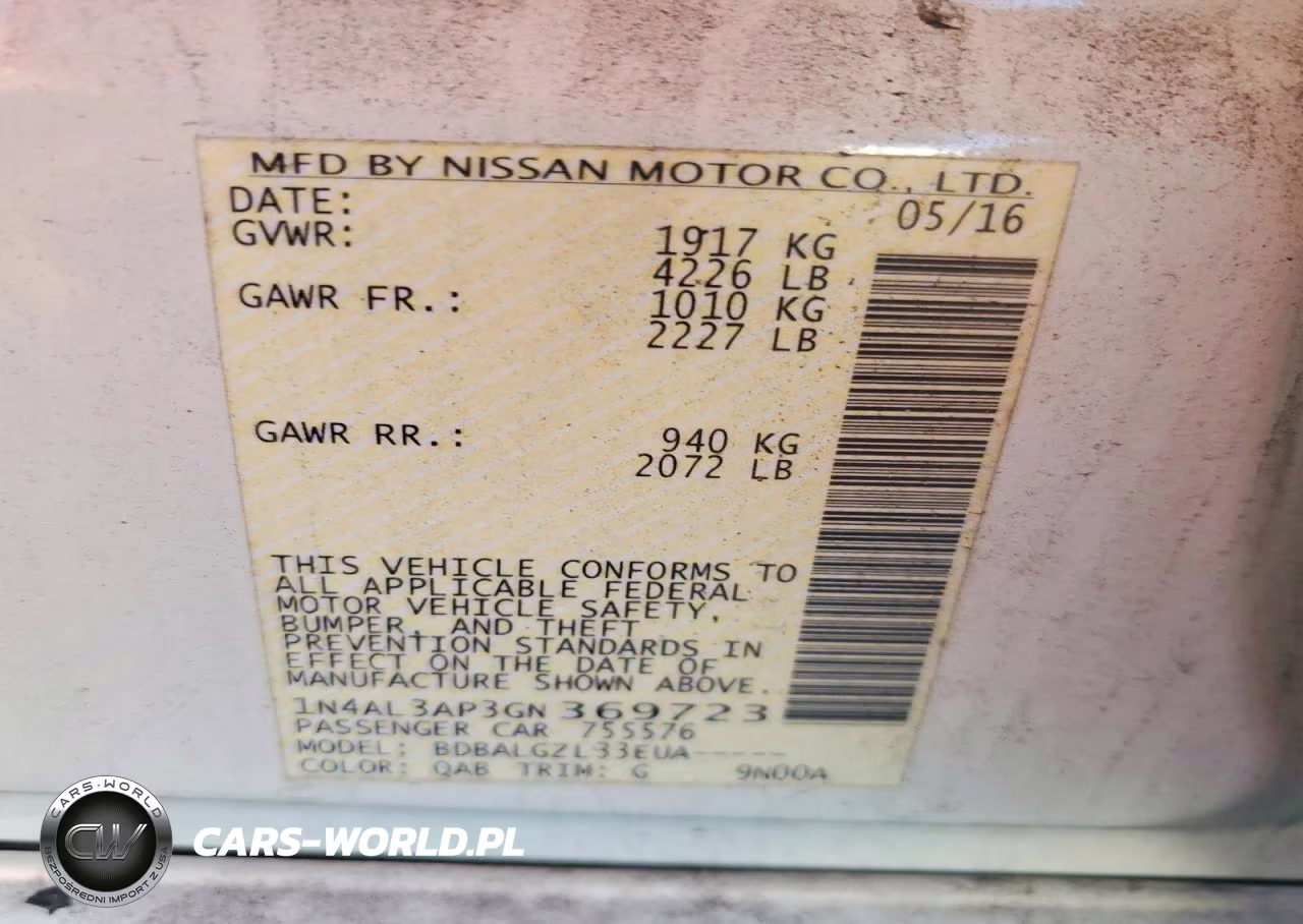 2016 Nissan Altima 2.5 S VIN:1N4AL3AP3GN369723 - 12