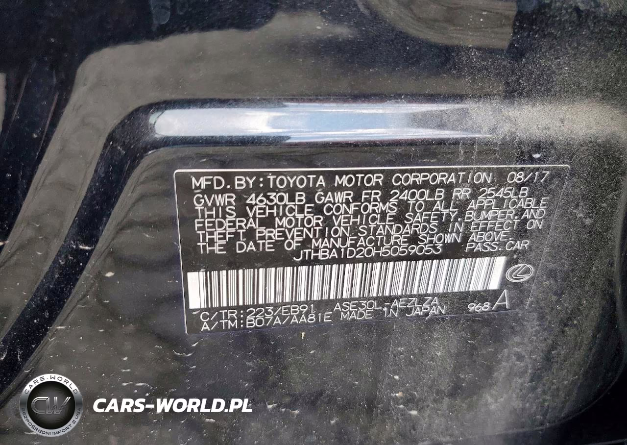 2017 Lexus Is 200T VIN:JTHBA1D20H5059053 - 12