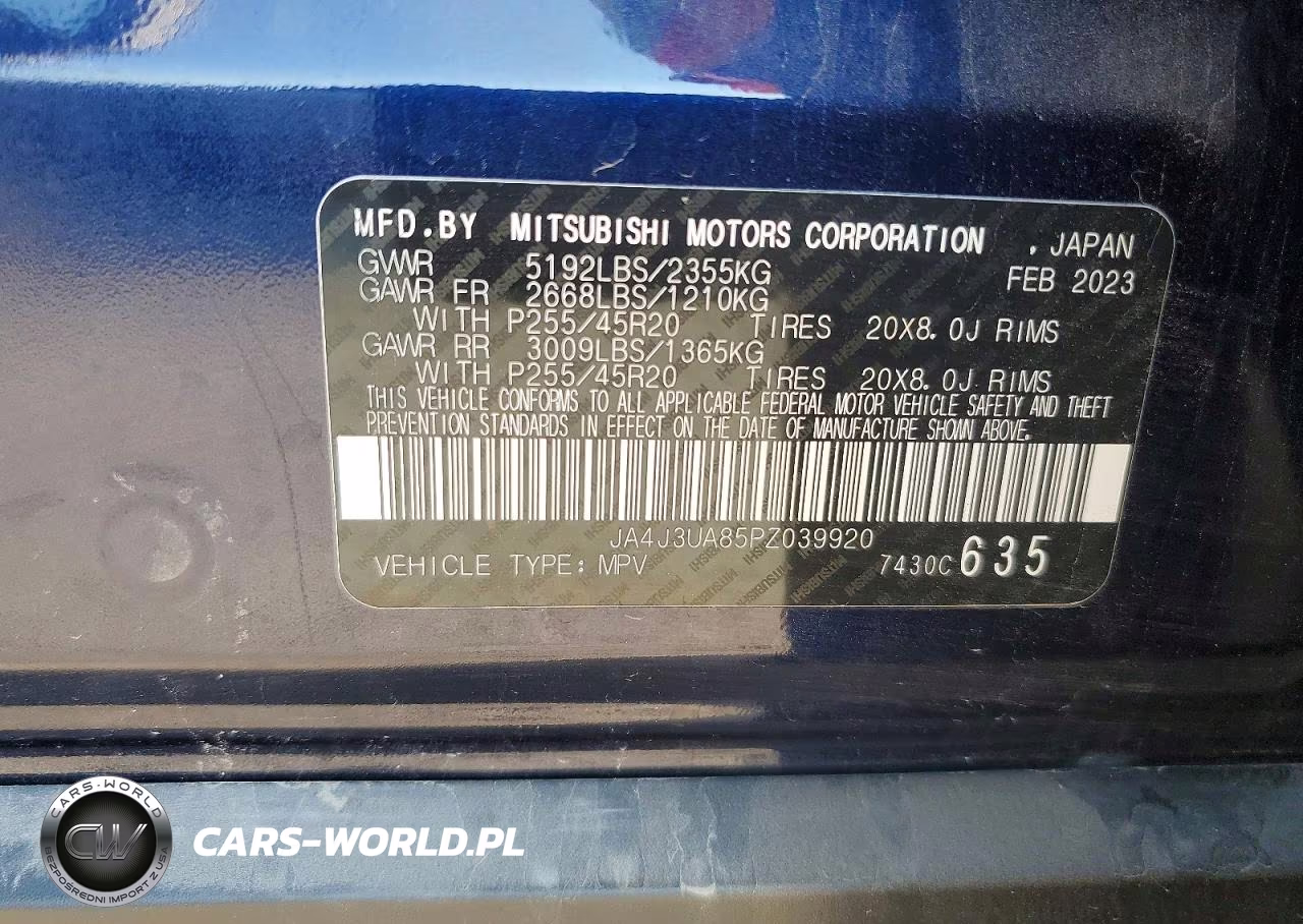 2023 Mitsubishi Outlander Se VIN:JA4J3UA85PZ039920 - 14