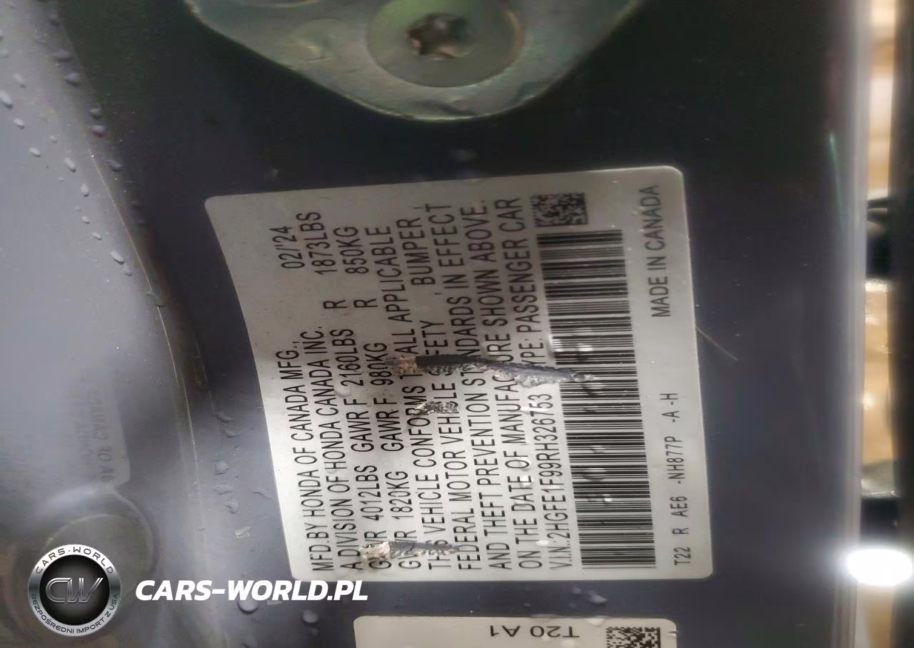 2024 Honda Civic Touring VIN:2HGFE1F99RH326753 - 13