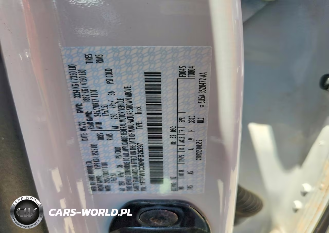 2022 Ford F150 Supercrew VIN:1FTFW1CD6NFB26297 - 12