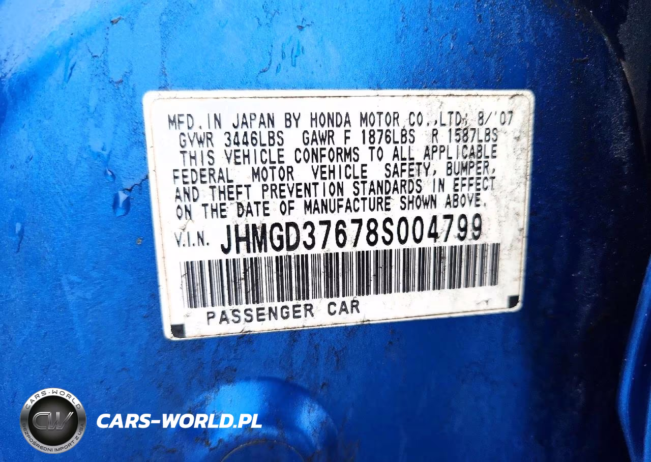 2008 Honda Fit Sport VIN:JHMGD37678S004799 - 12