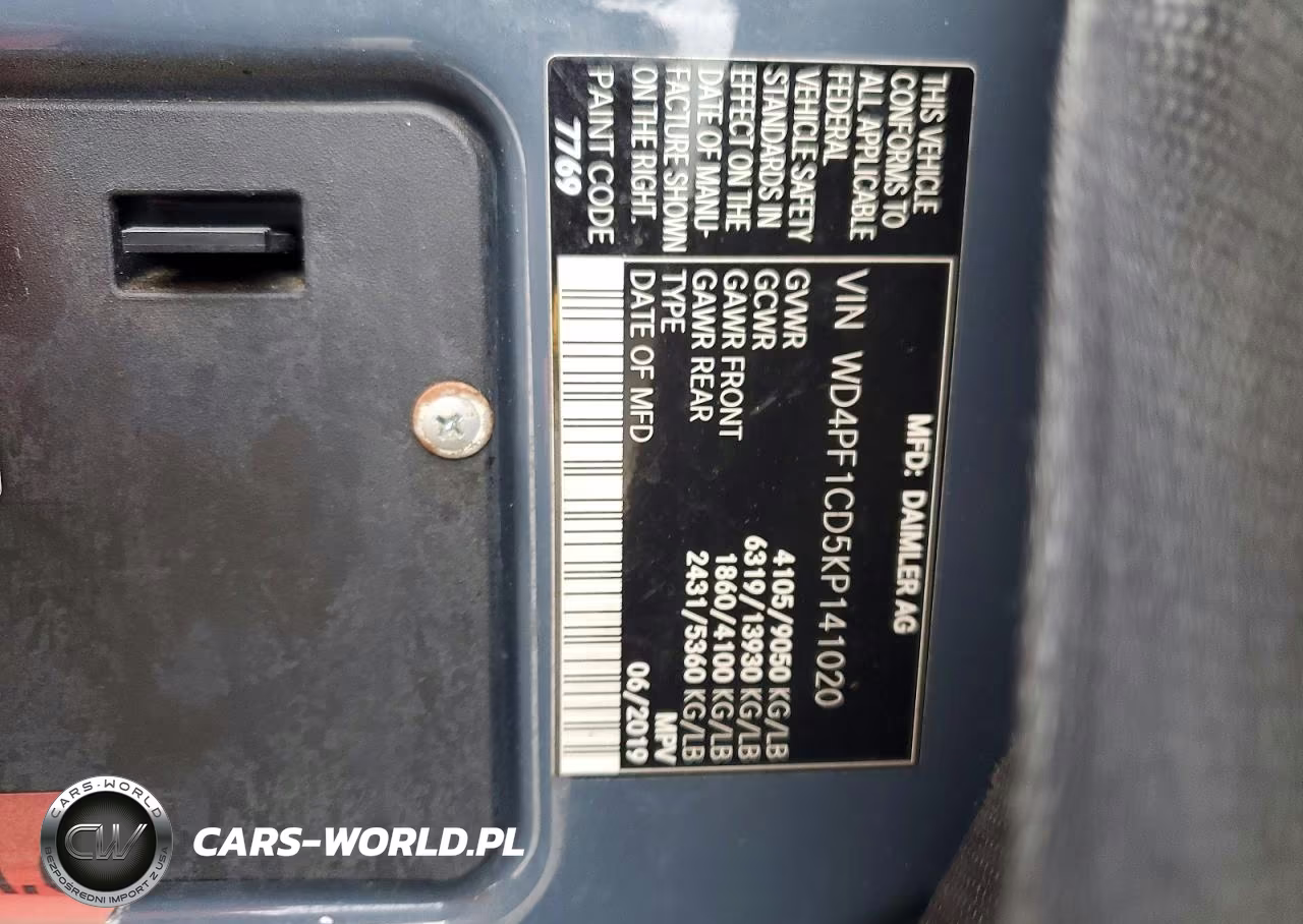 2019 Mercedes-Benz Sprinter 2500-3500 VIN:WD4PF1CD5KP141020 - 12