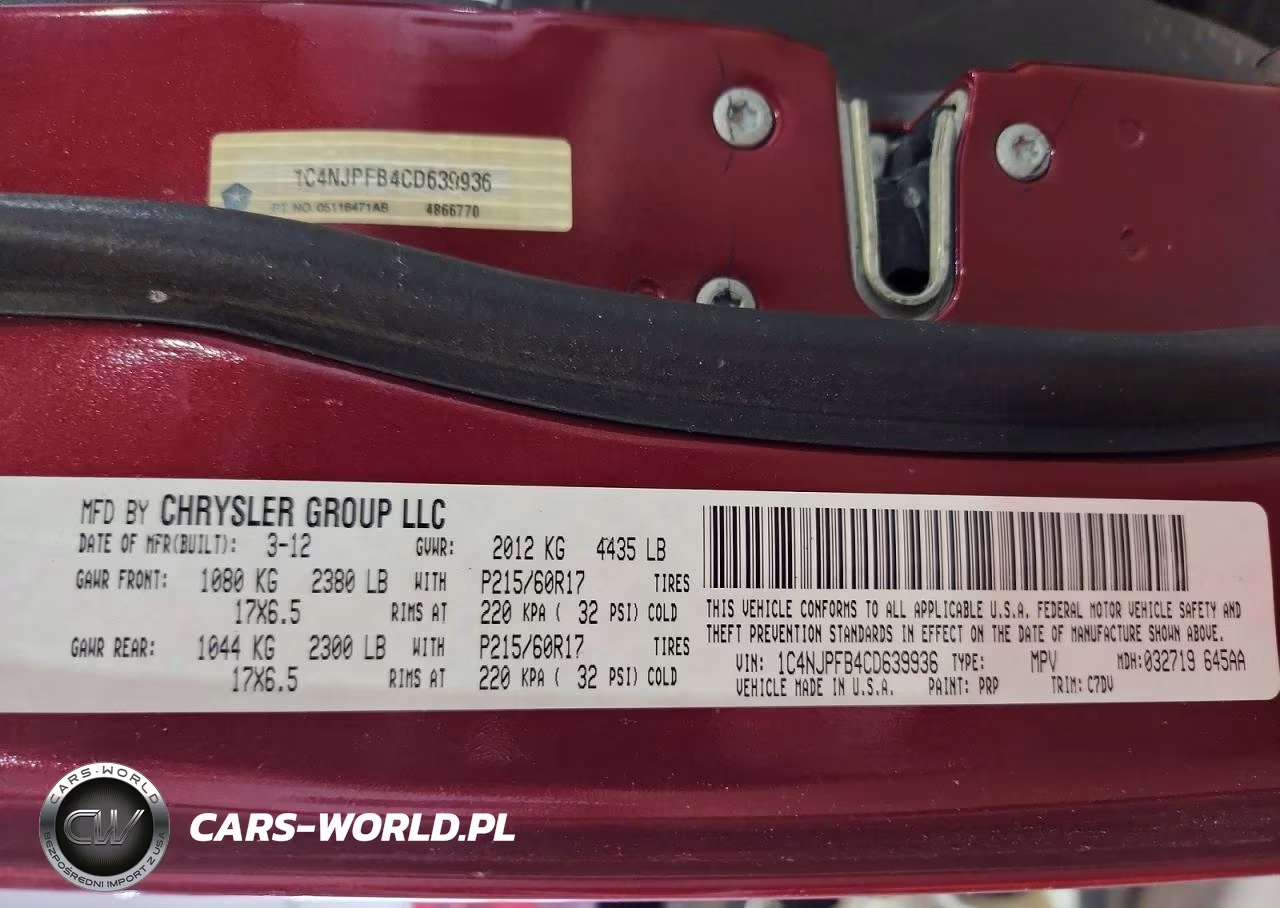 2012 Jeep Patriot Latitude 4D VIN:1C4NJPFB4CD639936 - 12
