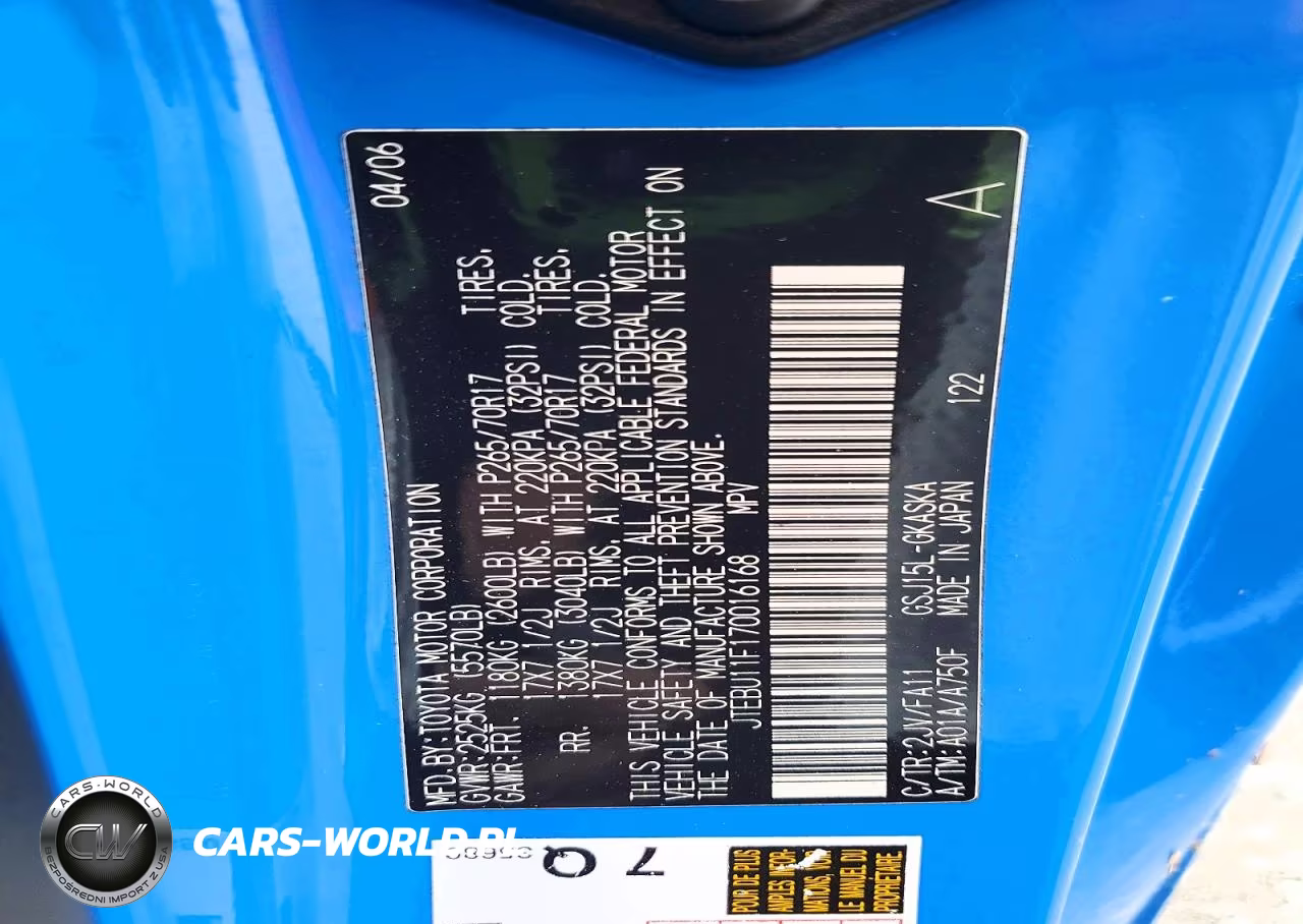 2007 Toyota Fj Cruiser Base VIN:JTEBU11F170016168 - 14