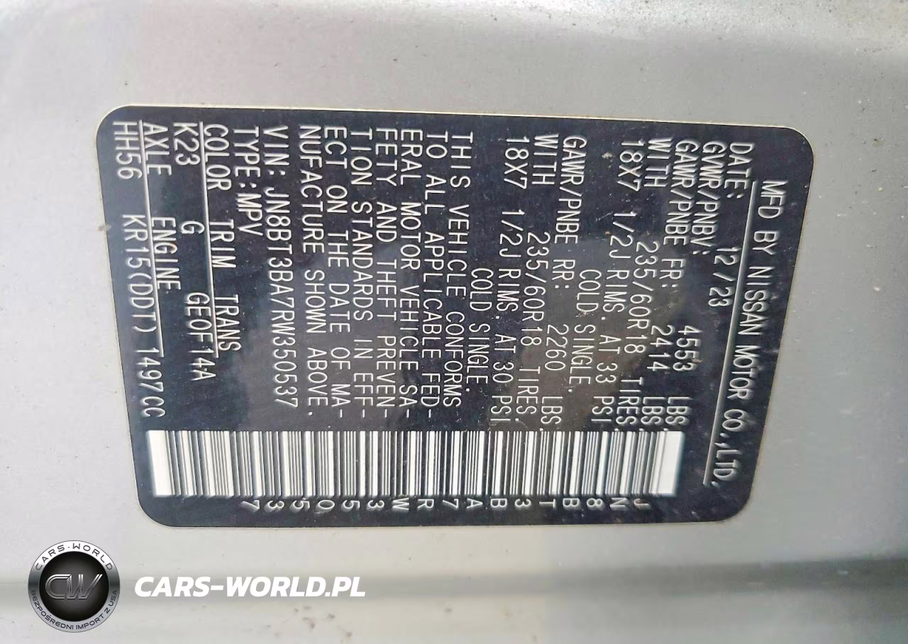 2024 Nissan Rogue Sv VIN:JN8BT3BA7RW350537 - 13