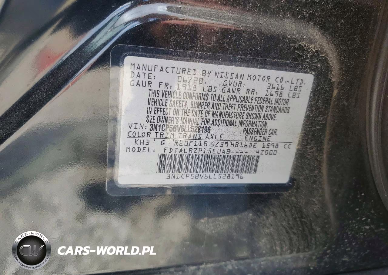 2020 Nissan Kicks S VIN:3N1CP5BV6LL528196 - 12
