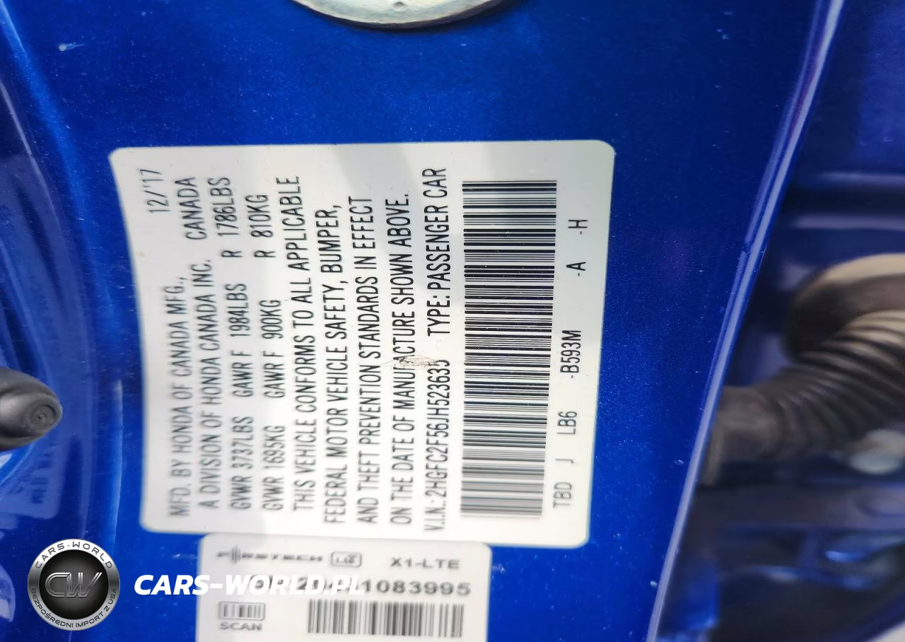 2018 Honda Civic Lx VIN:2HGFC2F56JH523635 - 12