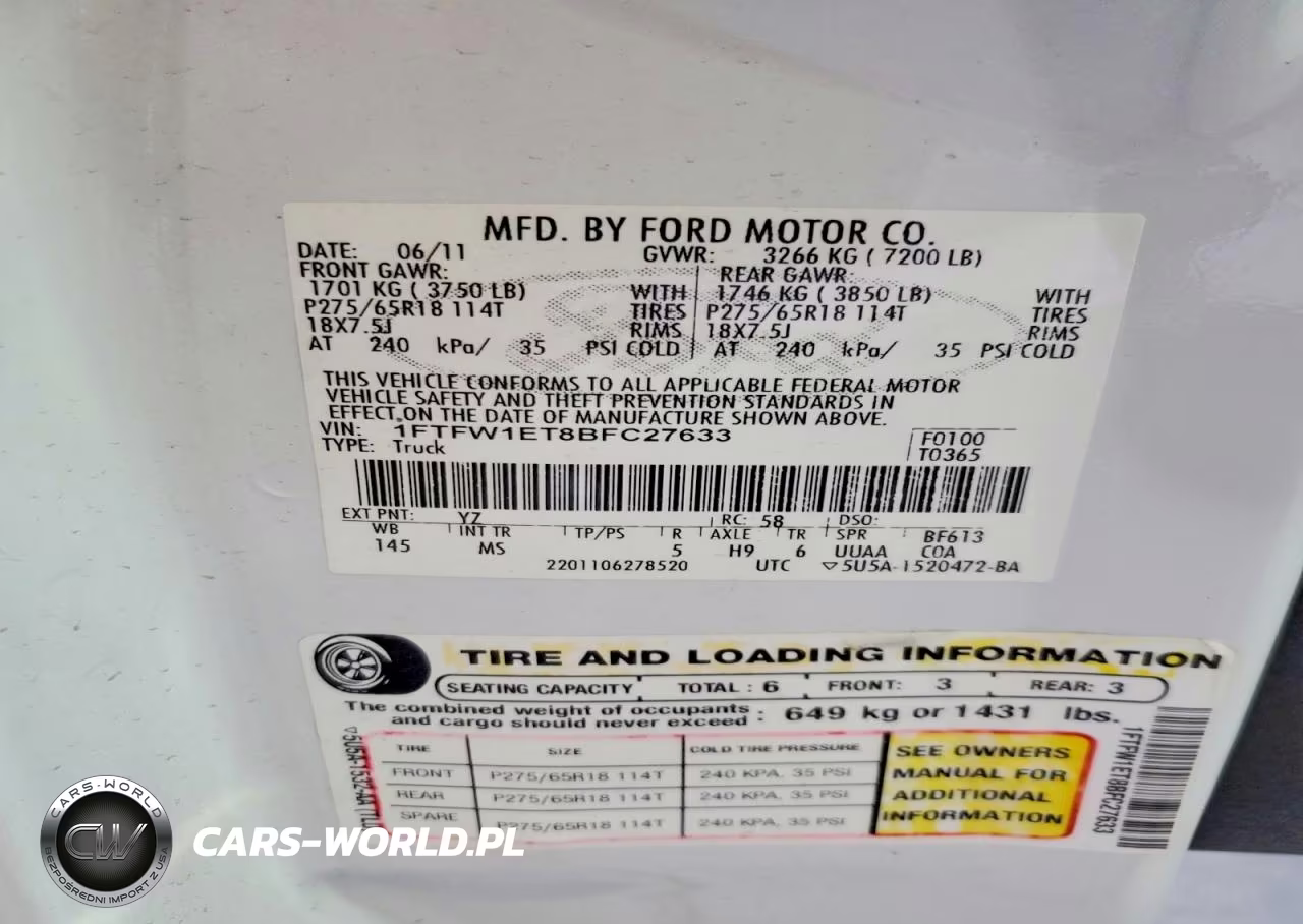 2011 Ford F150 Supercrew VIN:1FTFW1ET8BFC27633 - 12