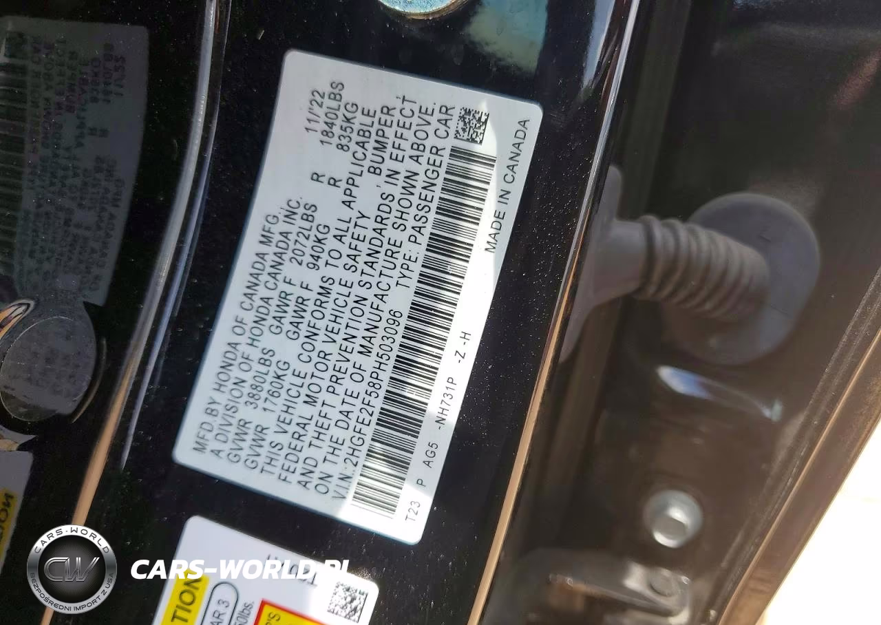 2023 Honda Civic Sport VIN:2HGFE2F58PH503096 - 13