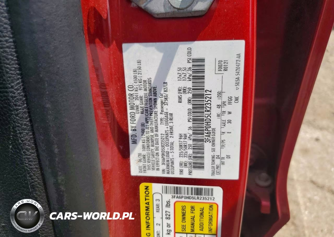 2020 Ford Fusion Se VIN:3FA6P0HD5LR235212 - 12