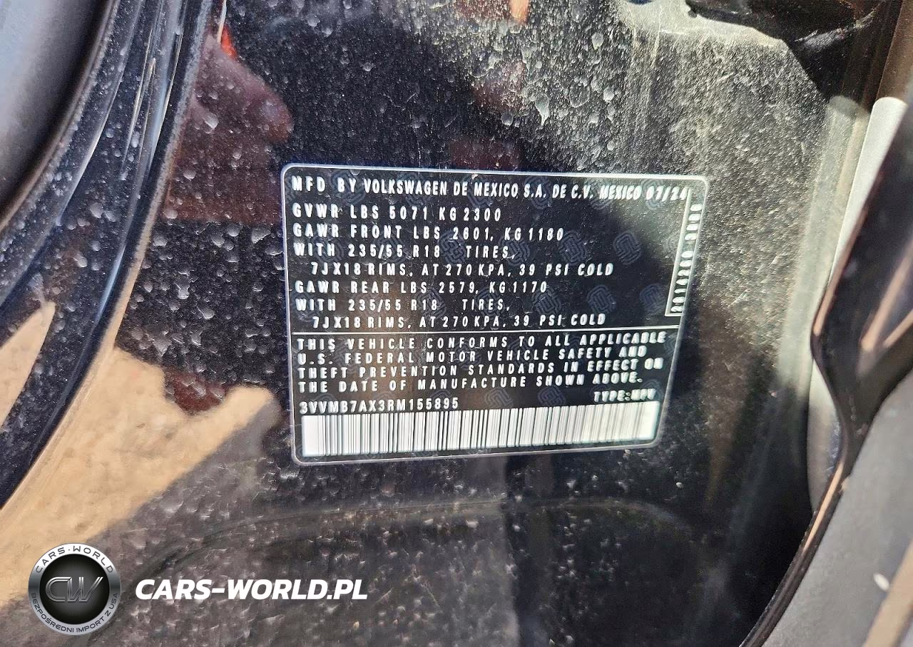 2024 Volkswagen Tiguan Se VIN:3VVMB7AX3RM155895 - 12
