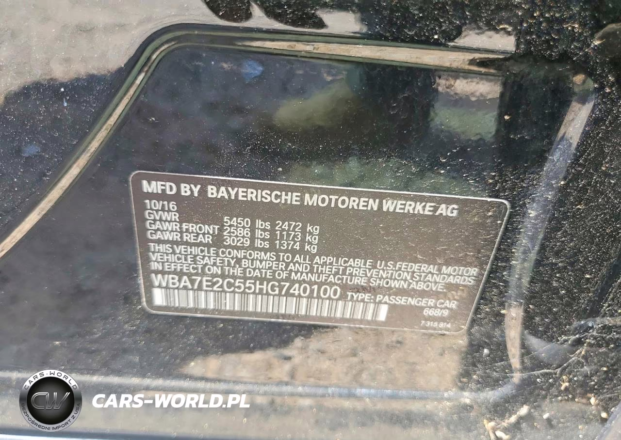 2017 BMW 740 I VIN:WBA7E2C55HG740100 - 12