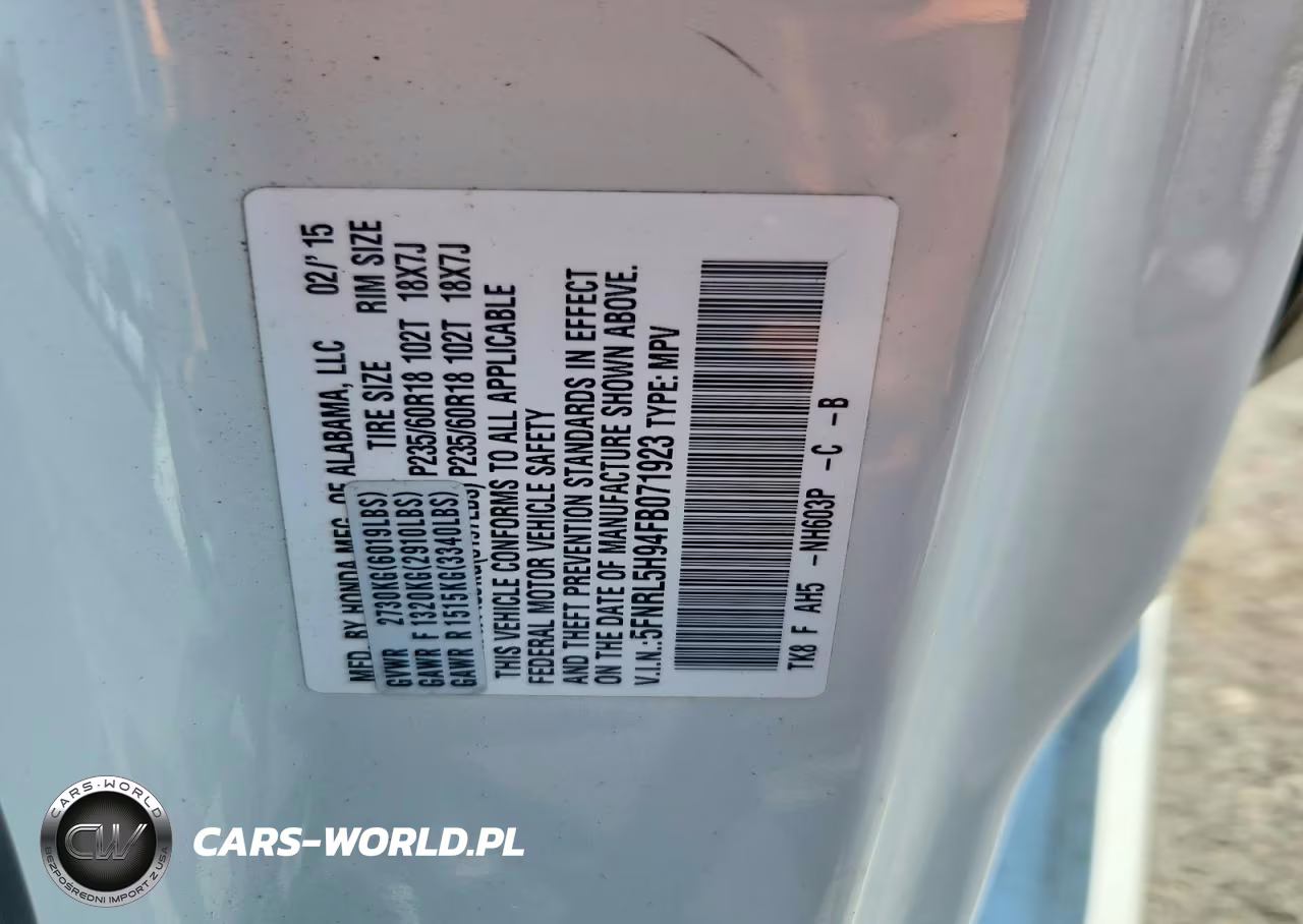 2015 Honda Odyssey Touring VIN:5FNRL5H94FB071923 - 13