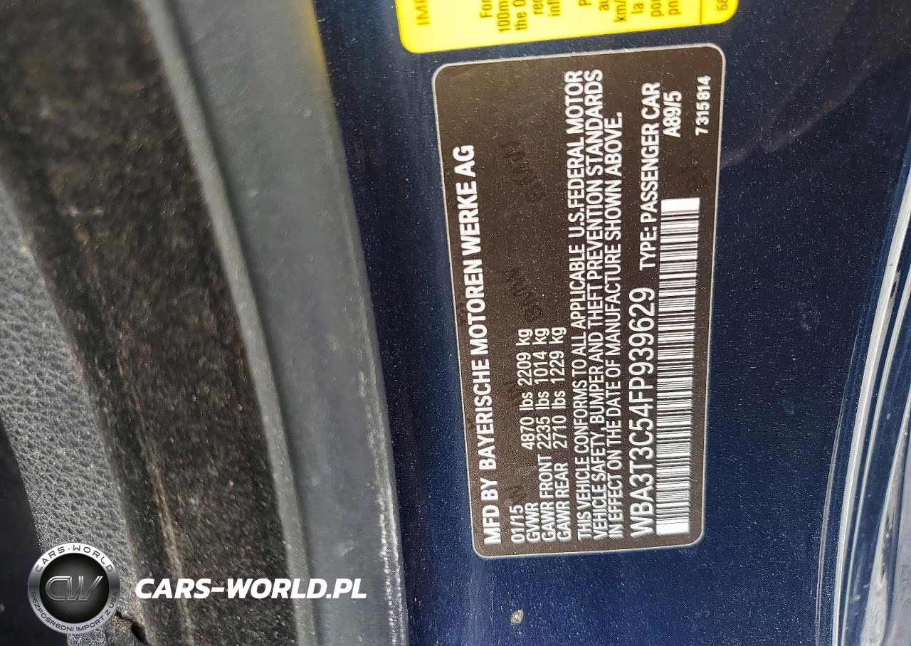 2015 BMW 435 I VIN:WBA3T3C54FP939629 - 12