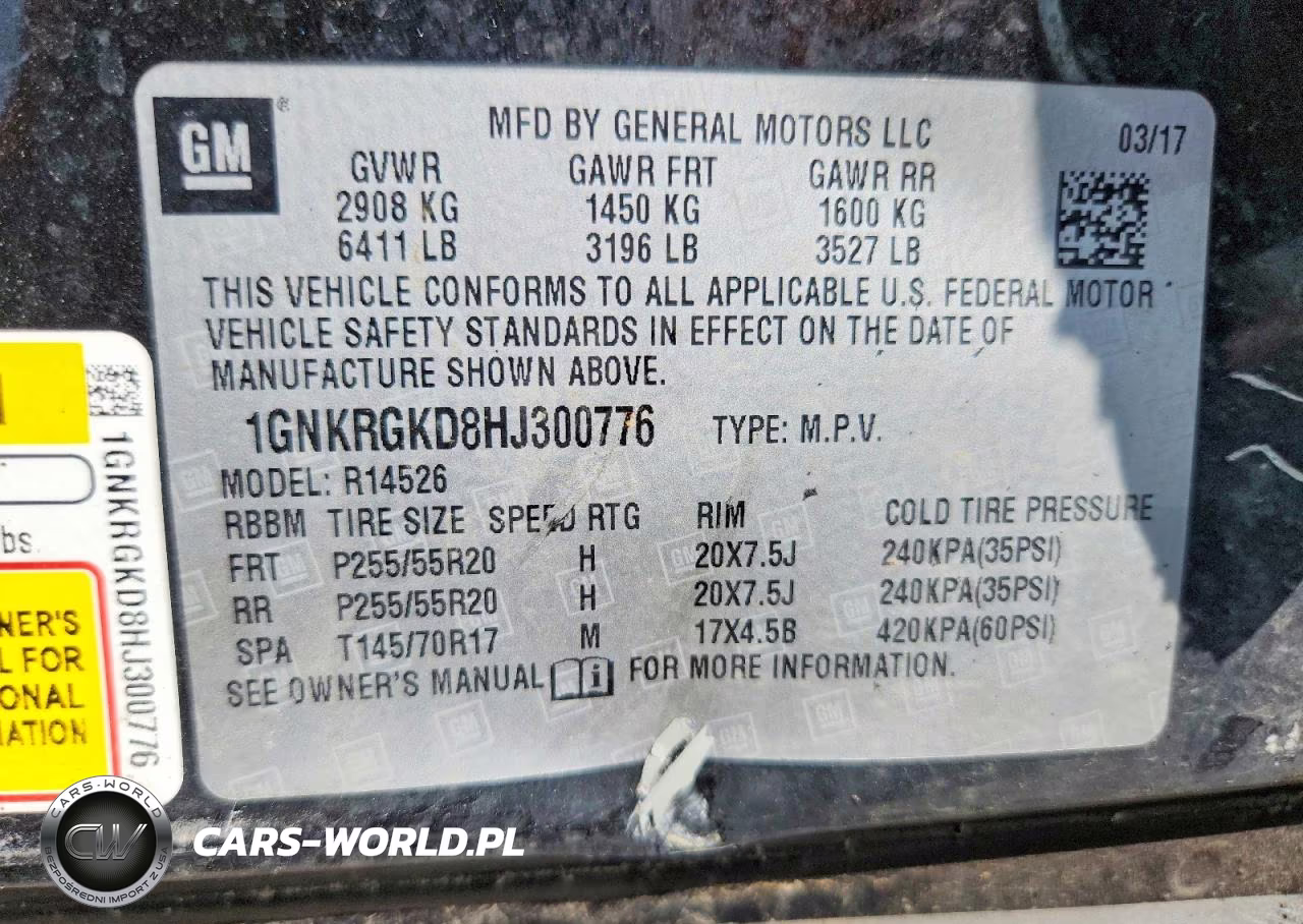 2017 Chevrolet Traverse Lt VIN:1GNKRGKD8HJ300776 - 13