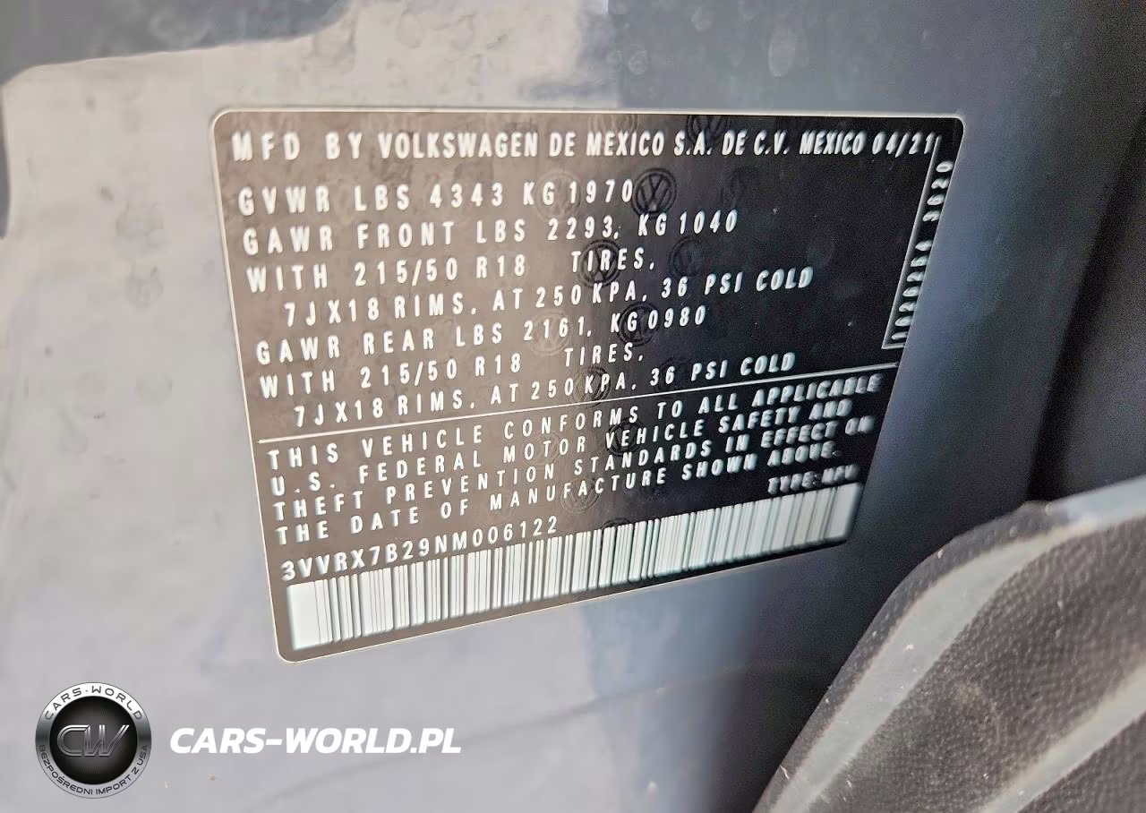 2022 Volkswagen Taos Se VIN:3VVRX7B29NM006122 - 13
