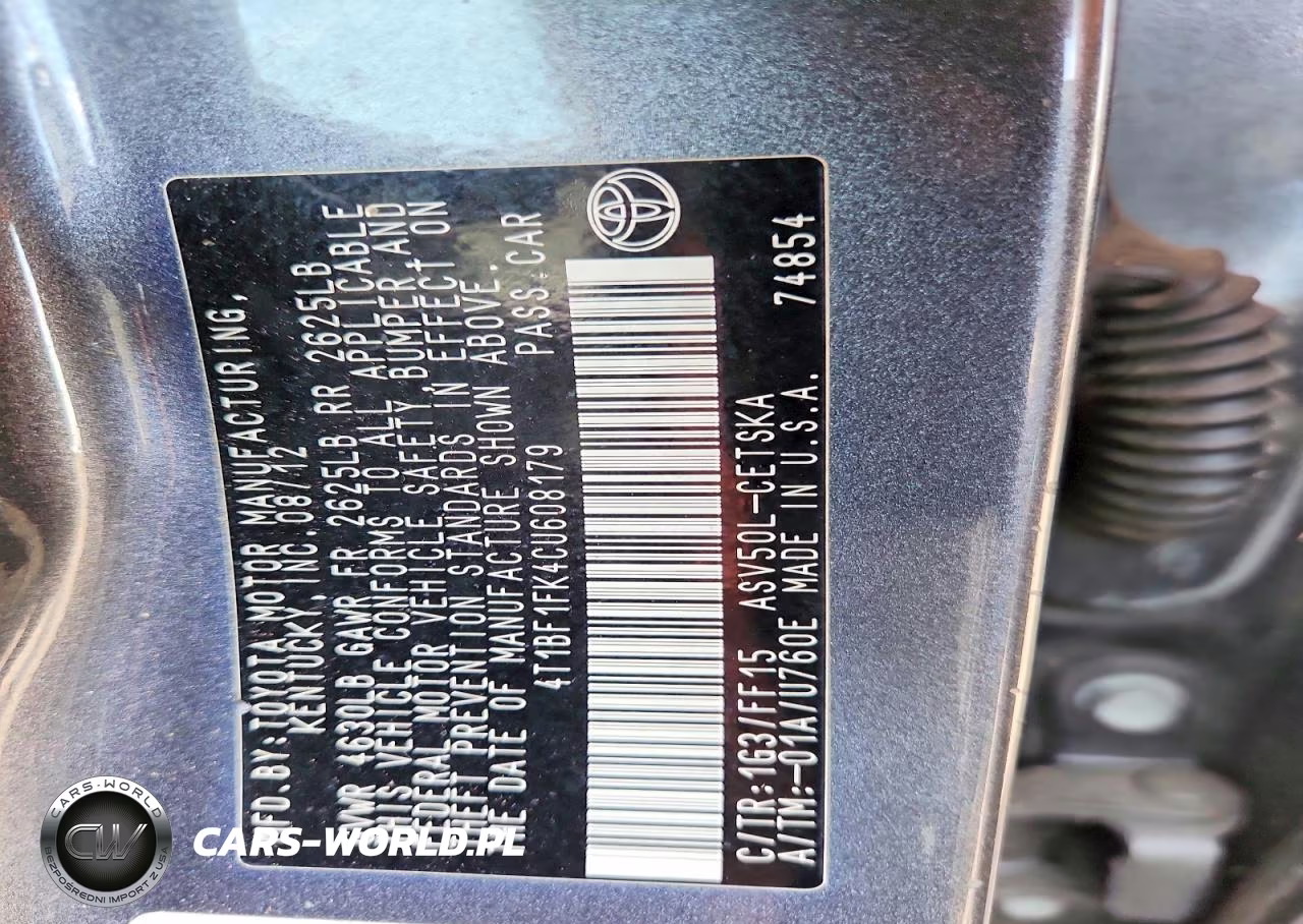 2012 Toyota Camry Se VIN:4T1BF1FK4CU608179 - 12