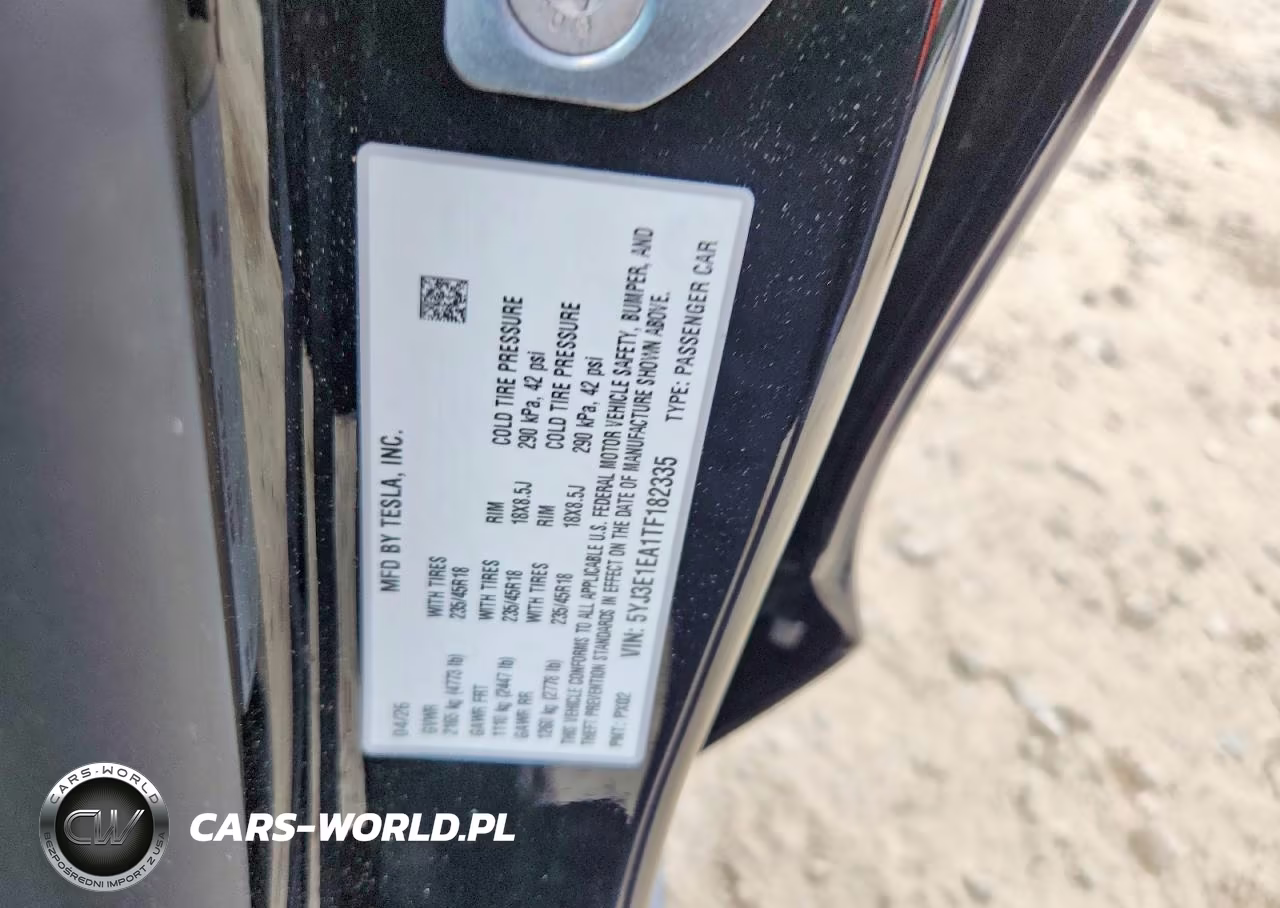 2026 Tesla Model 3 VIN:5YJ3E1EA1TF182335 - 13