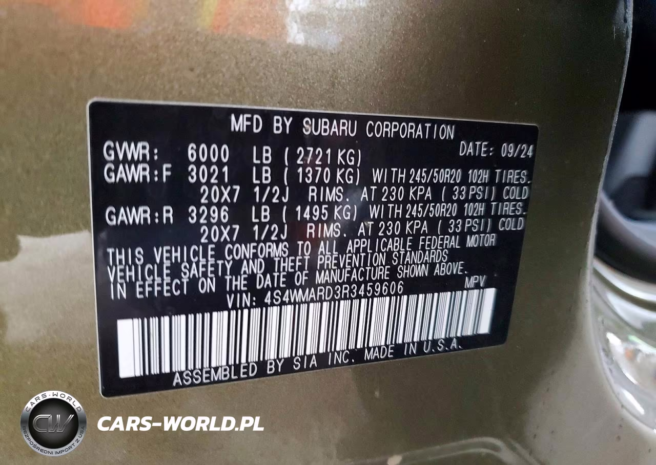 2024 Subaru Ascent Limited VIN:4S4WMARD3R3459606 - 13