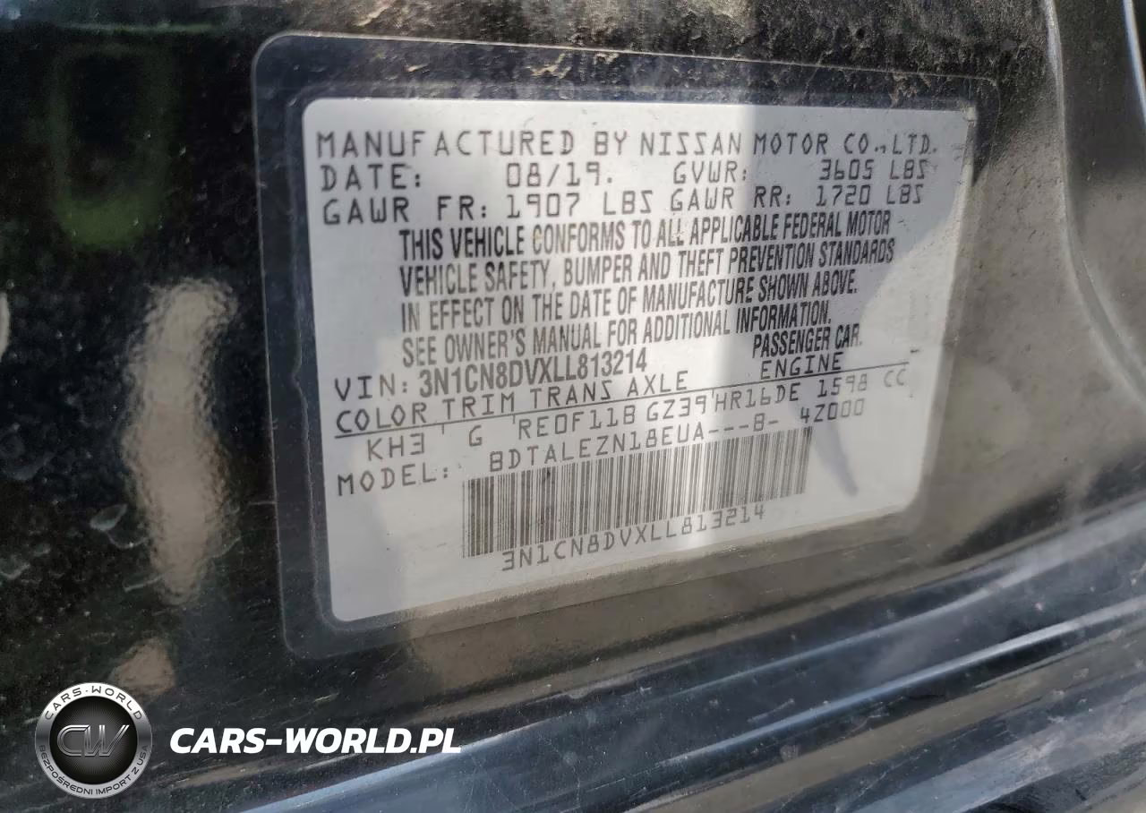 2020 Nissan Versa S VIN:3N1CN8DVXLL813214 - 12