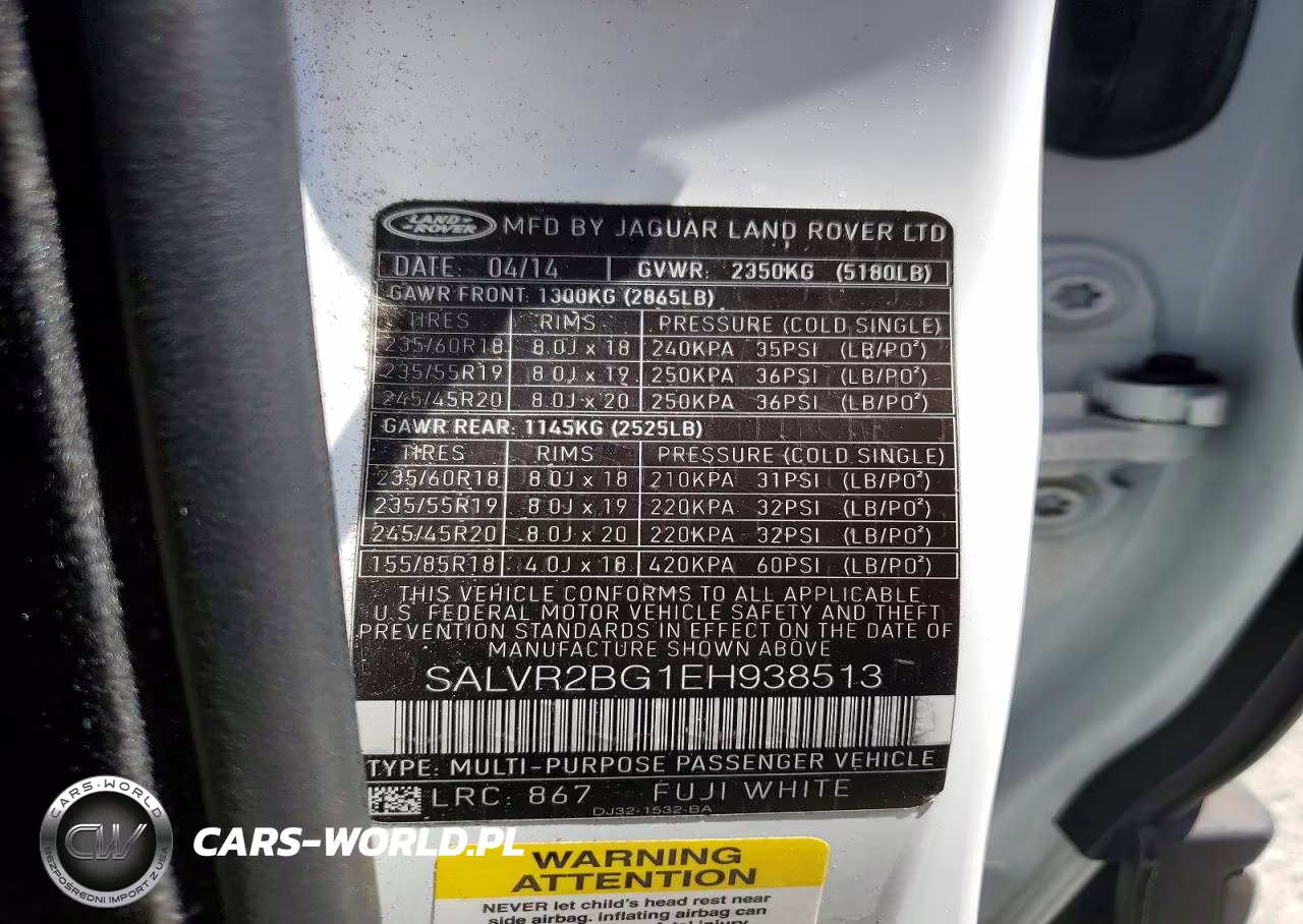 2014 Land Rover Range Rover Evoque Pure Premium VIN:SALVR2BG1EH938513 - 12