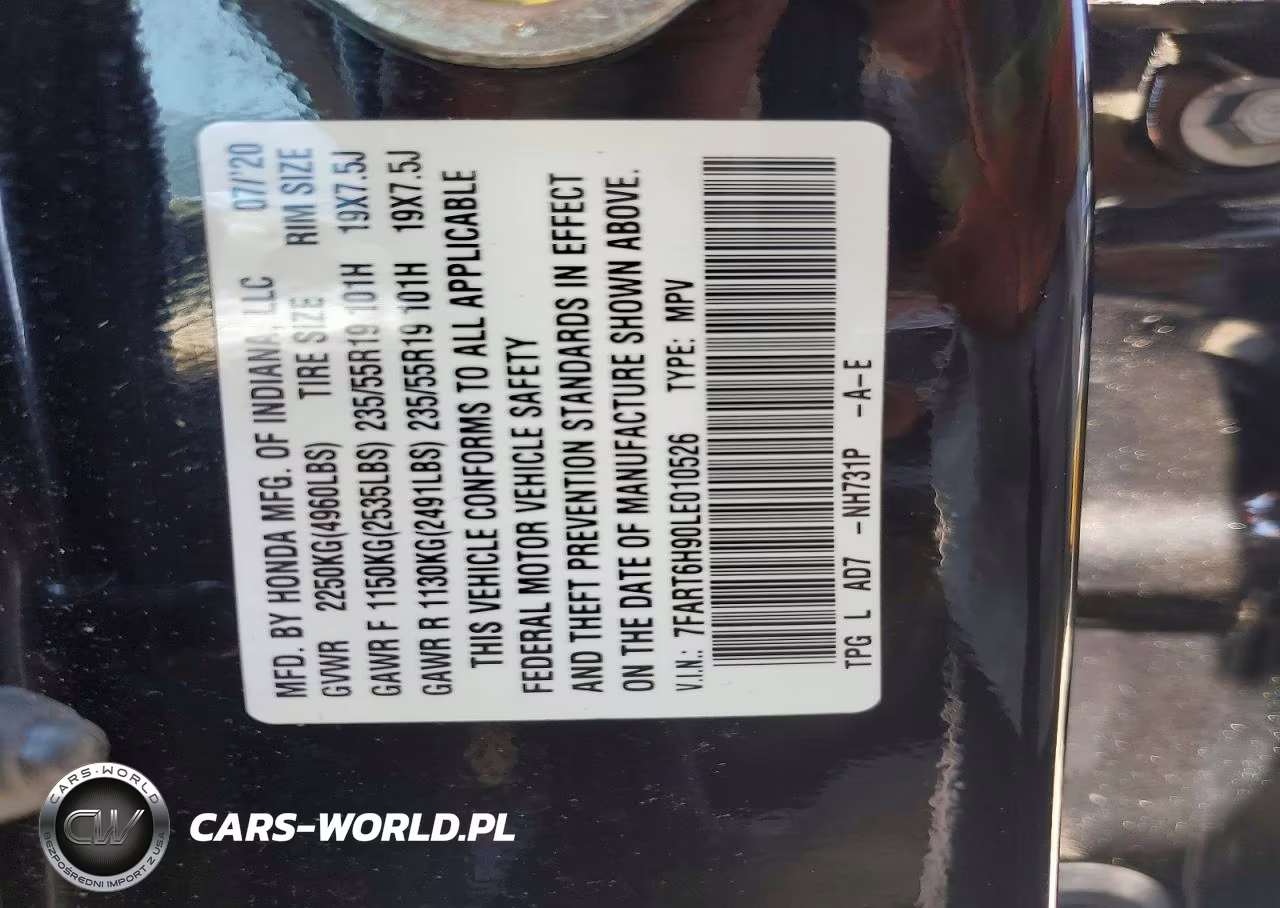 2020 Honda Cr-V Touring VIN:7FART6H90LE010526 - 13