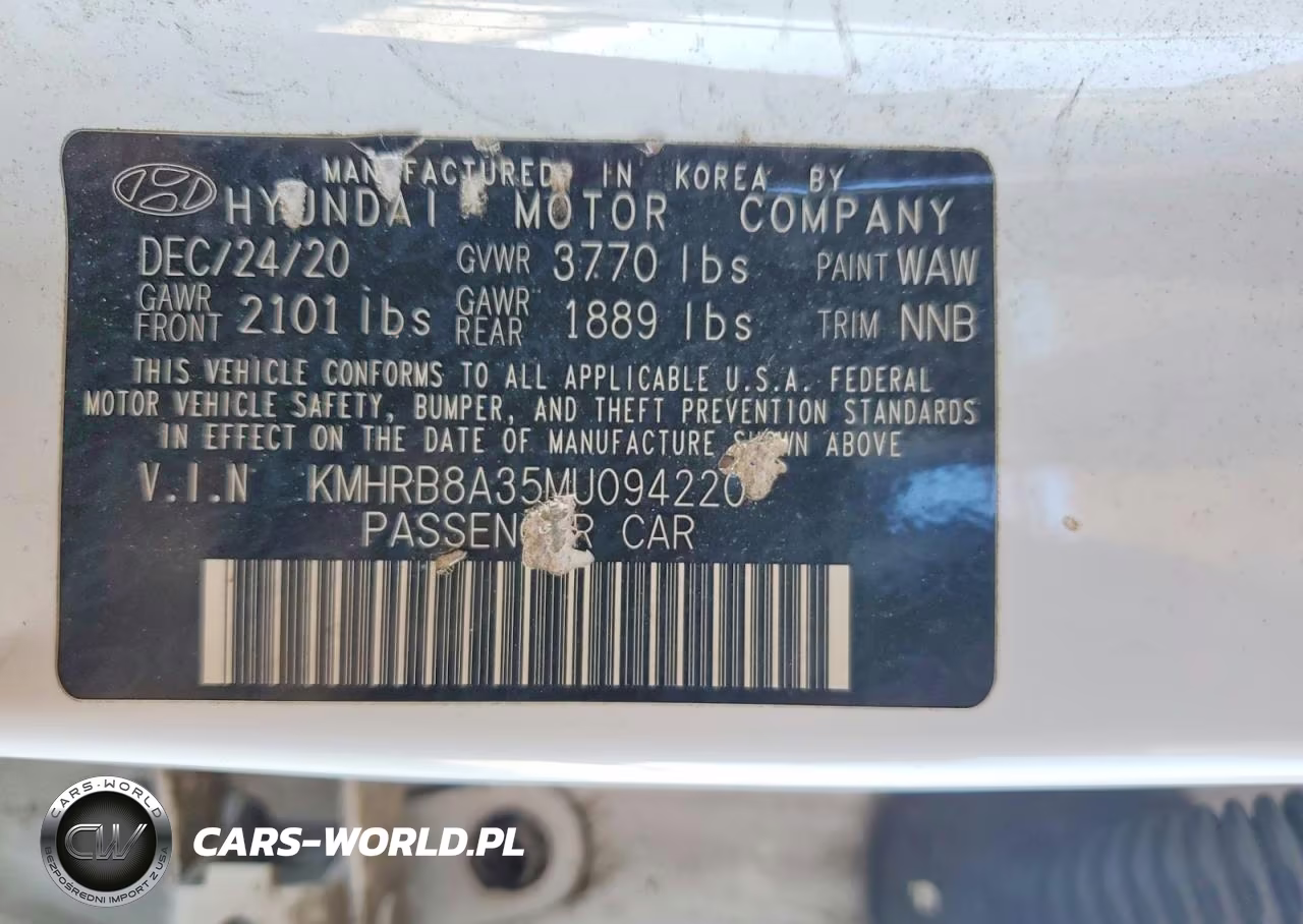2021 Hyundai Venue Se VIN:KMHRB8A35MU094220 - 12