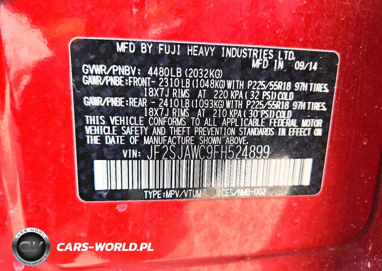 2015 Subaru Forester 2.5I Touring VIN:JF2SJAWC9FH524899 - 13
